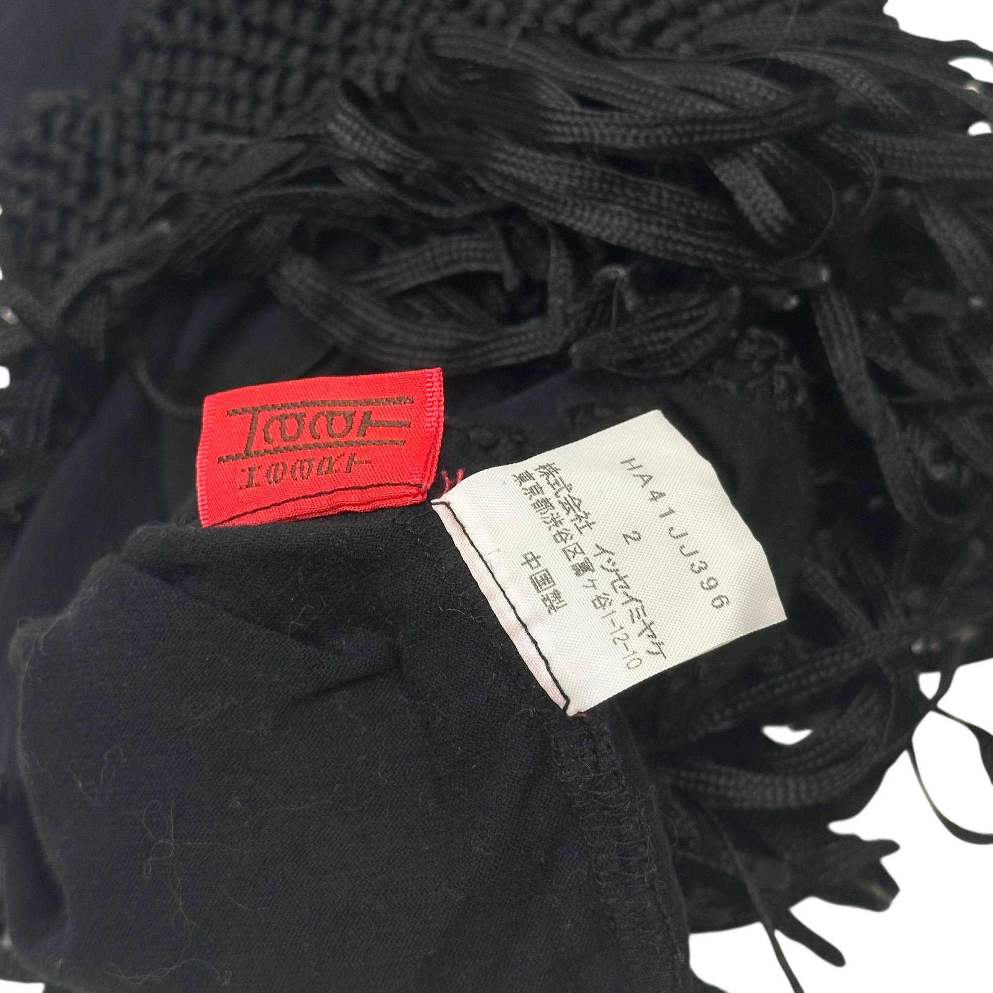 issey miyake black fringe top