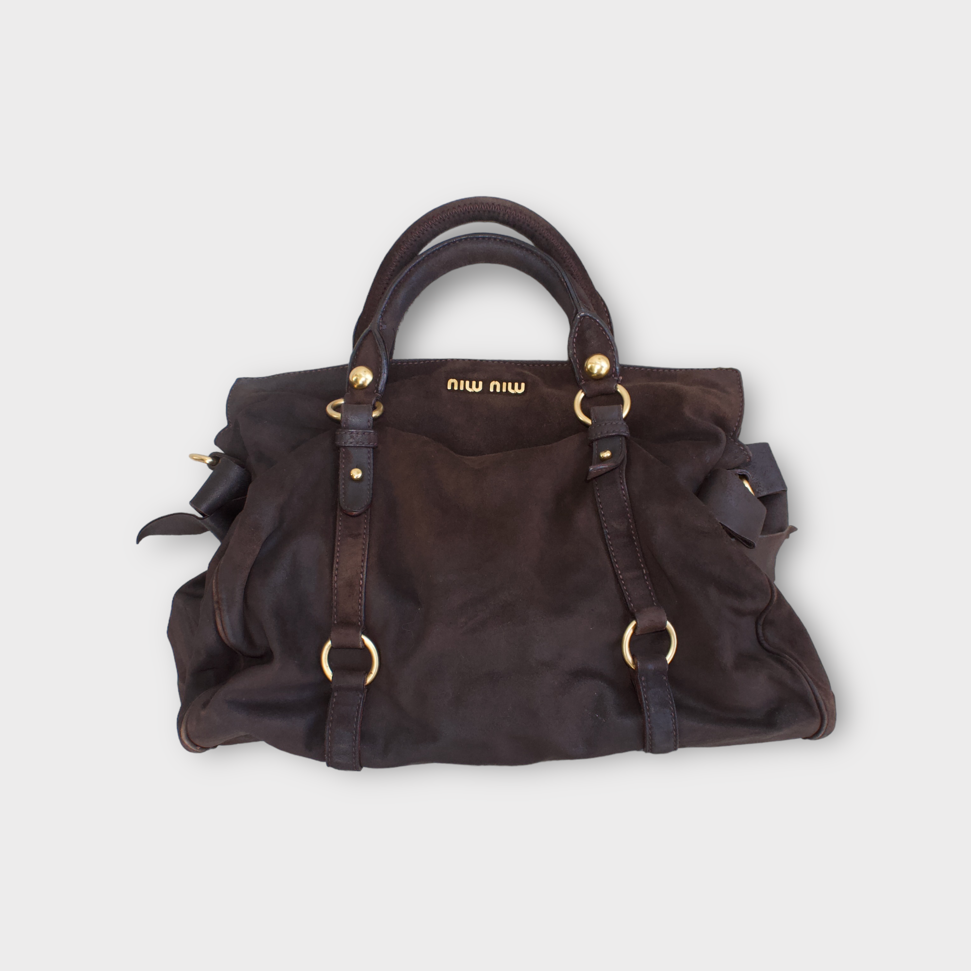 miu miu 2000s brown shoulder bag – hachi archive