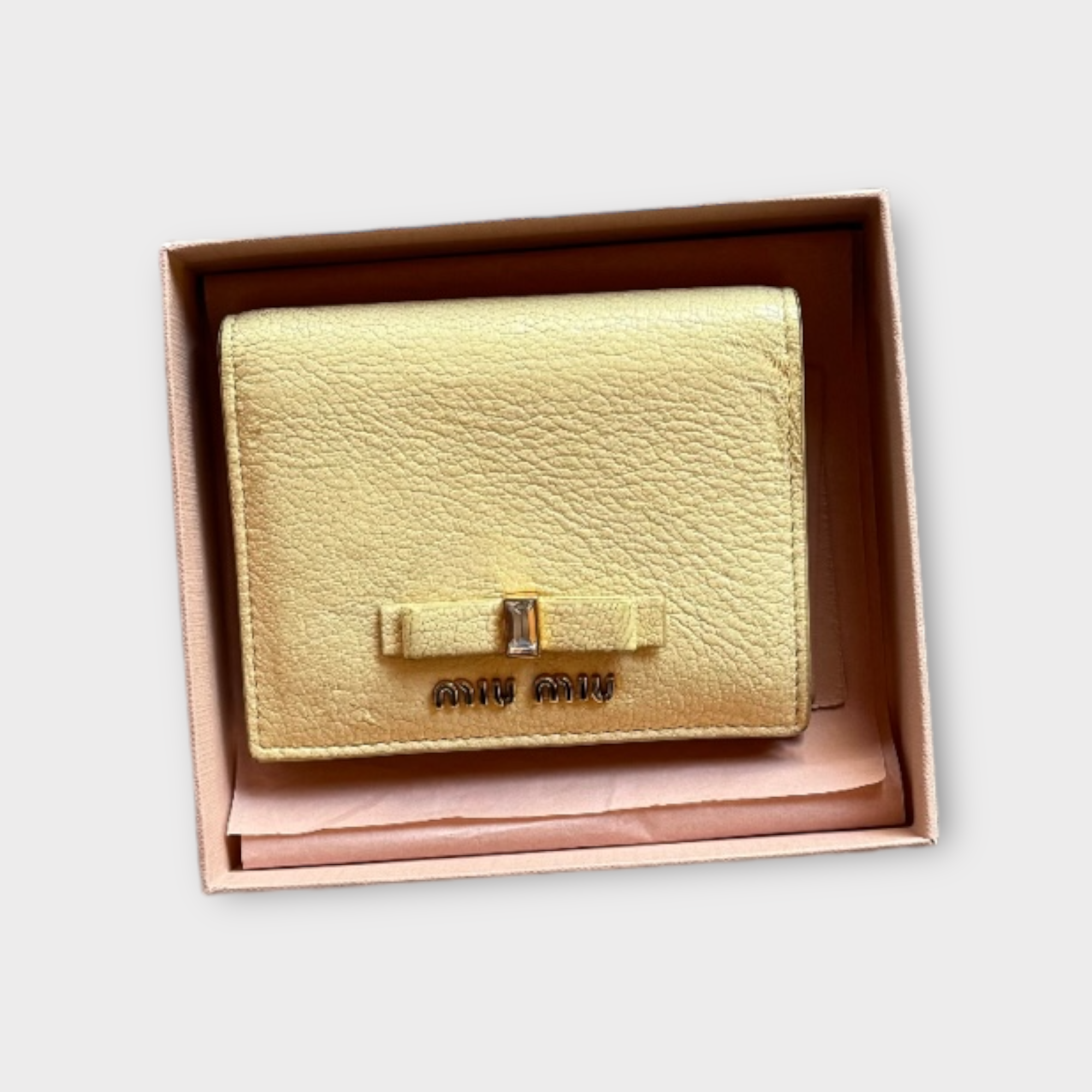 miu miu yellow bow wallet – hachi archive