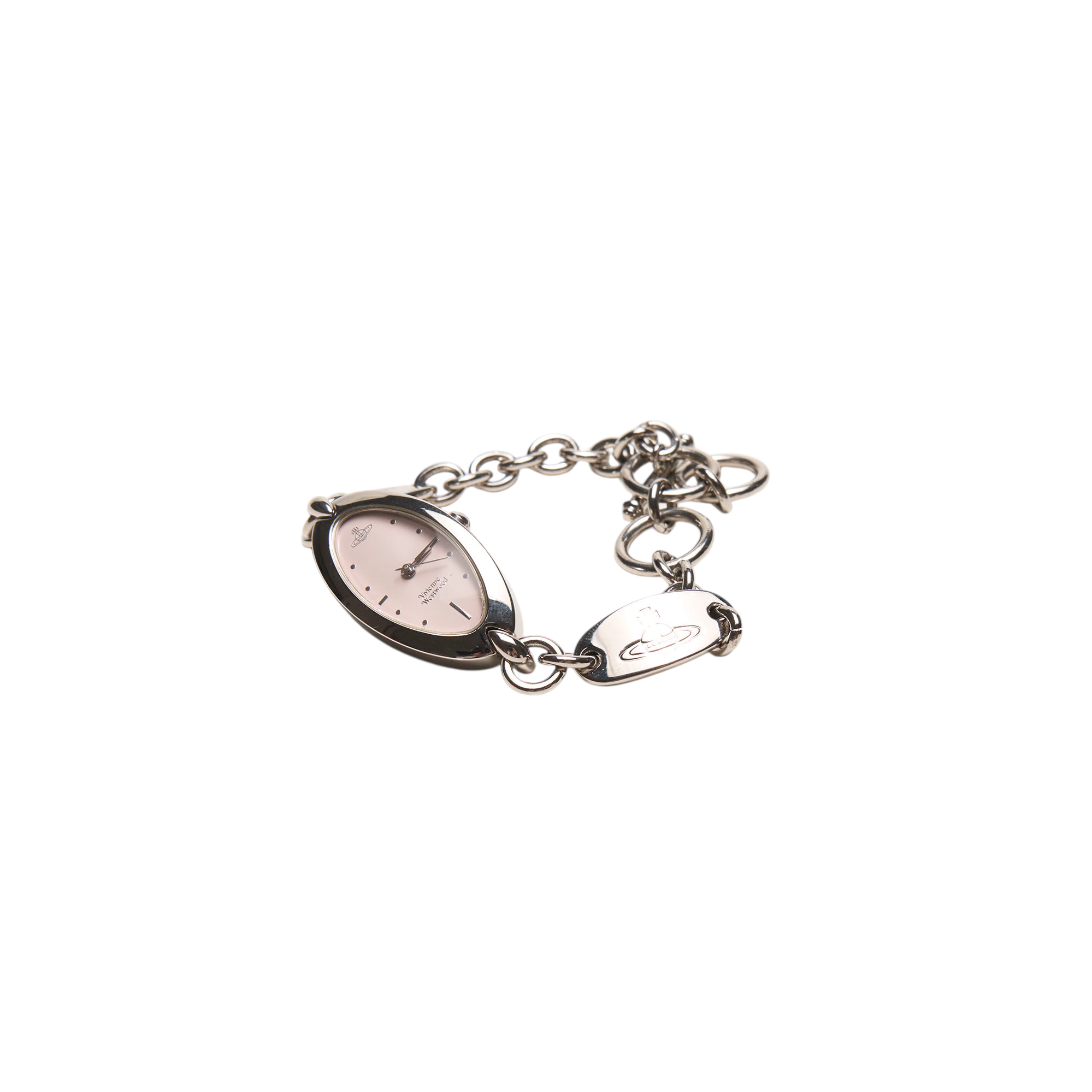 vivienne westwood 2000s pink bezel silver watch