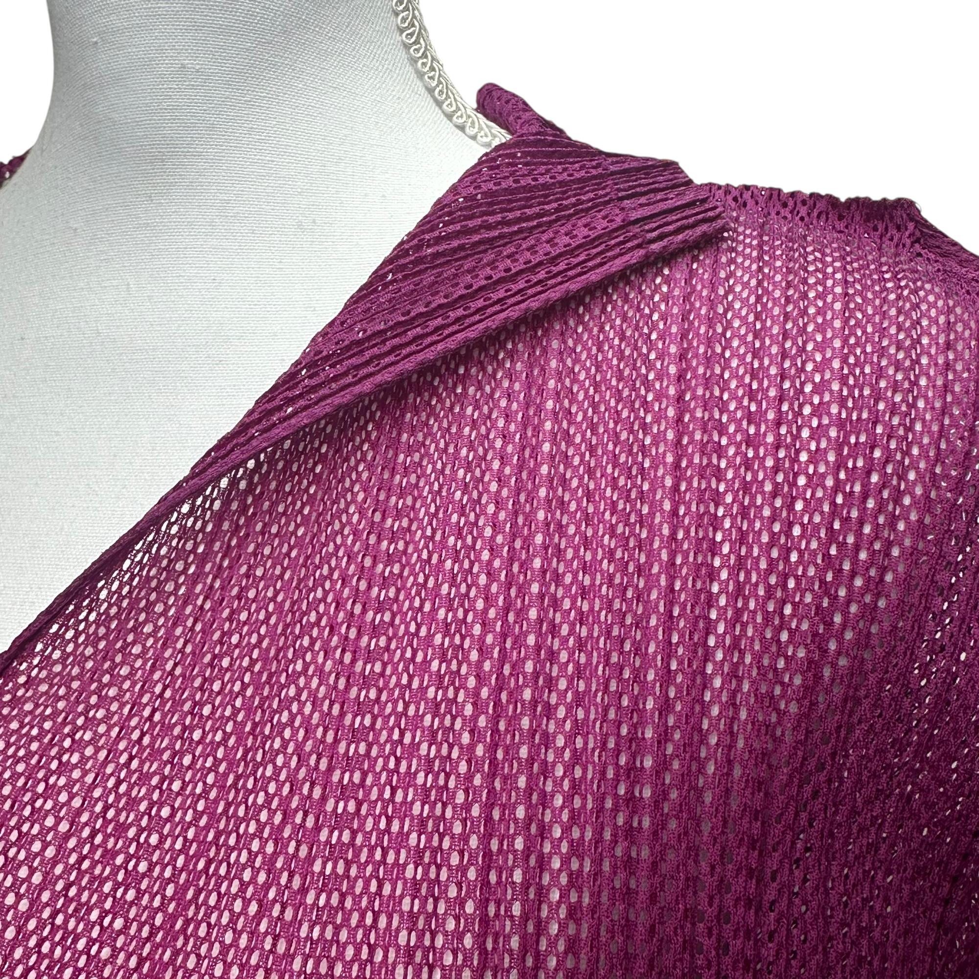 issey miyake pink quarter sleeve top
