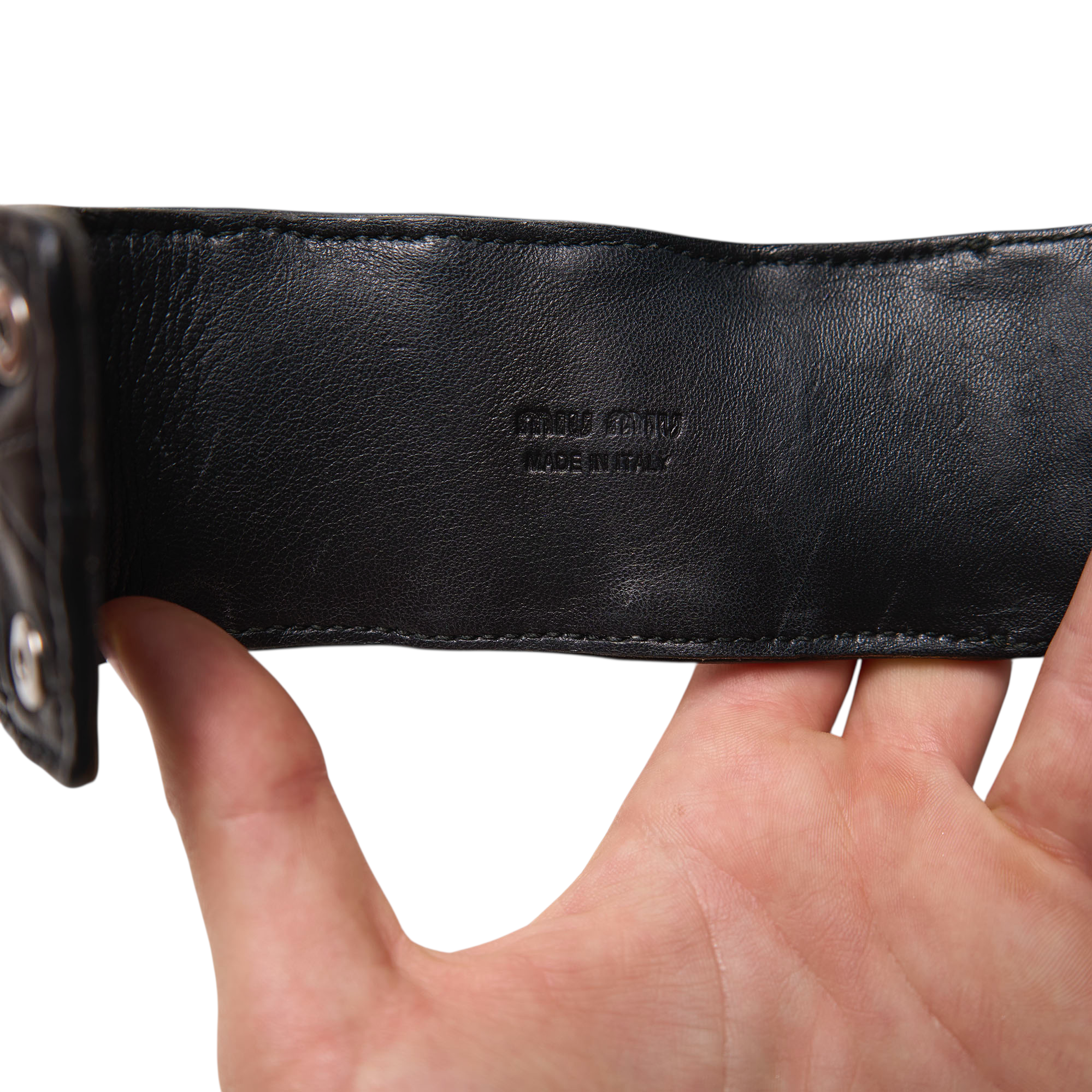 miu miu 2000s black bracelet