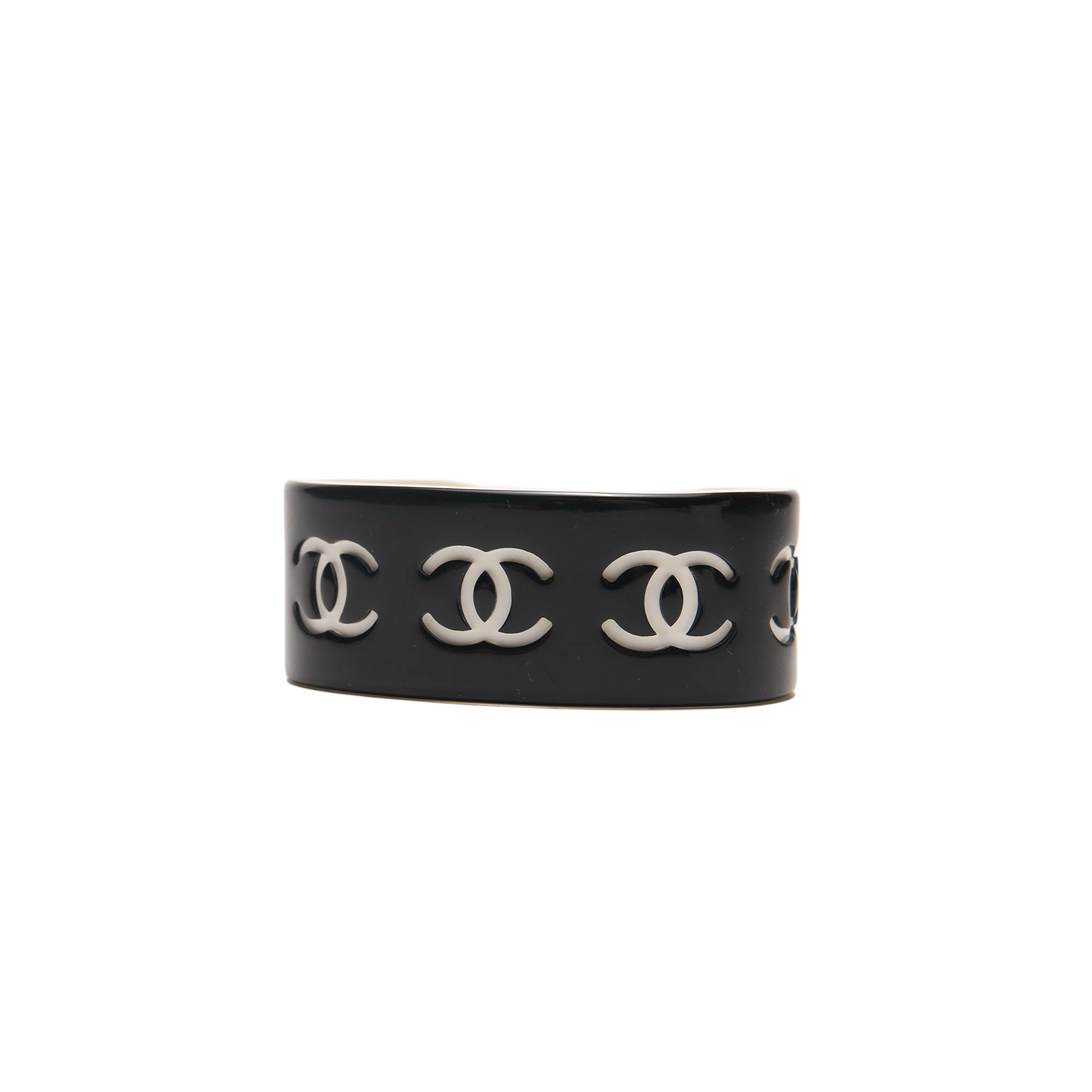 chanel 2000s black cuff bracelet