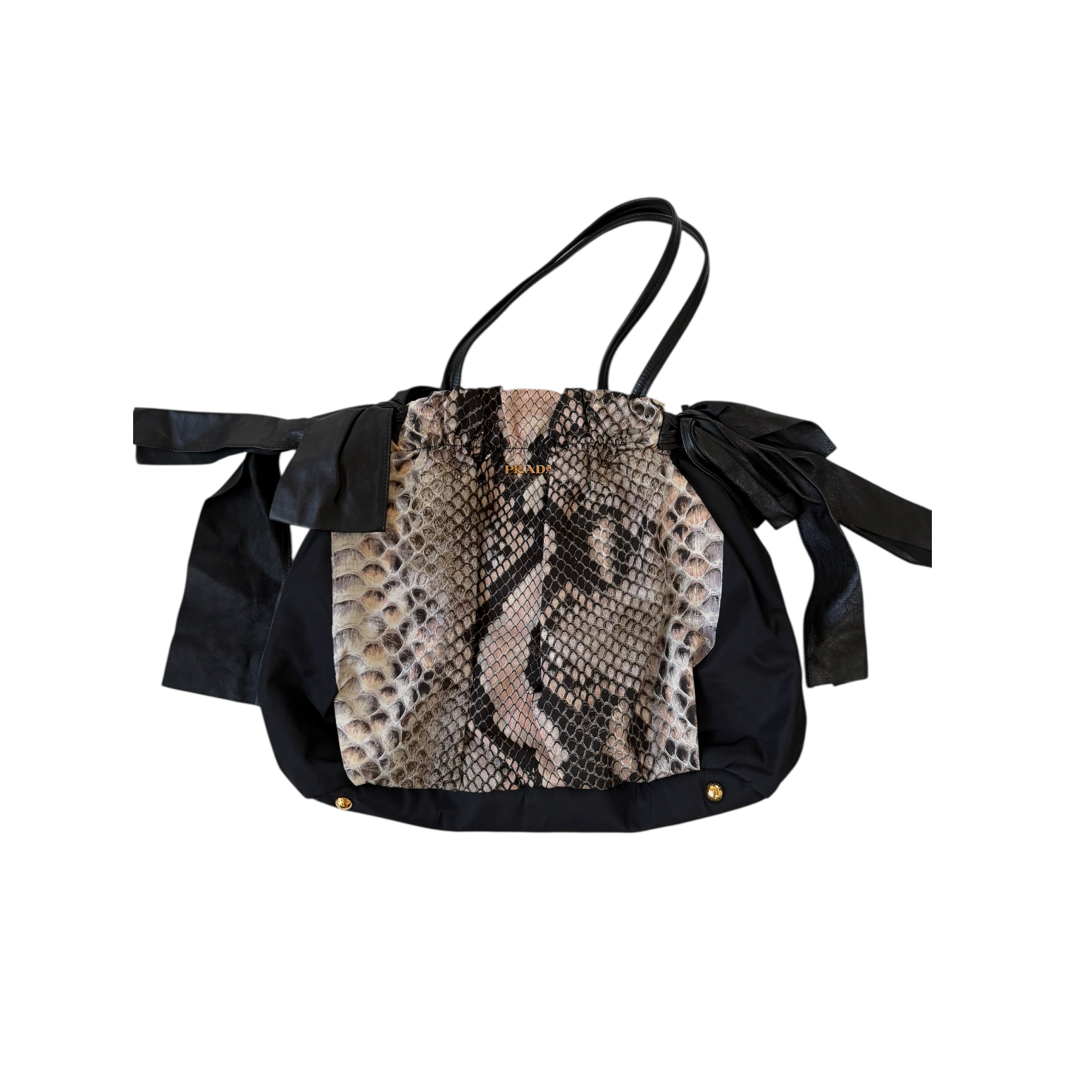 prada 2000s snake nylon shoulder bag – hachi archive