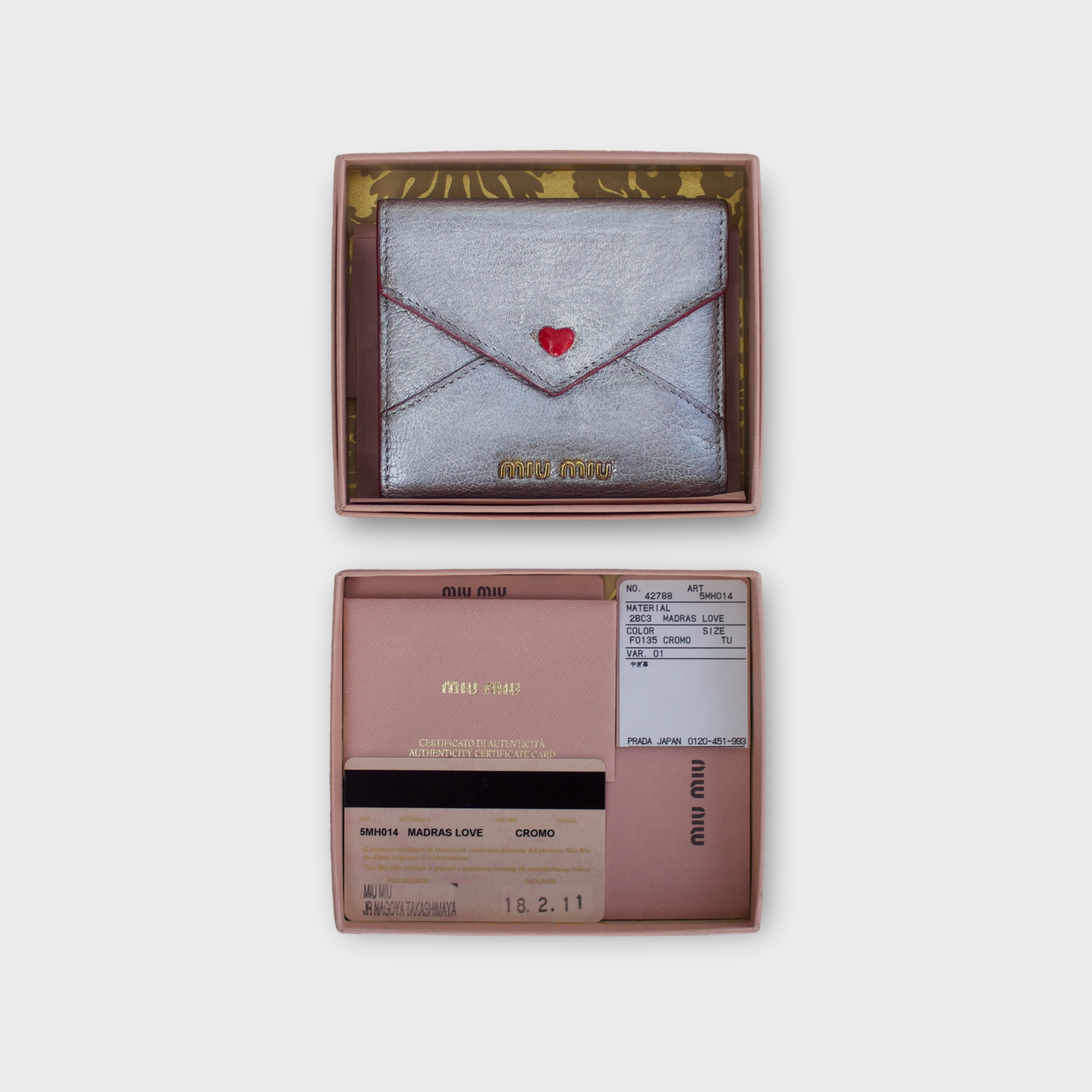 miu miu silver love letter wallet – hachi archive