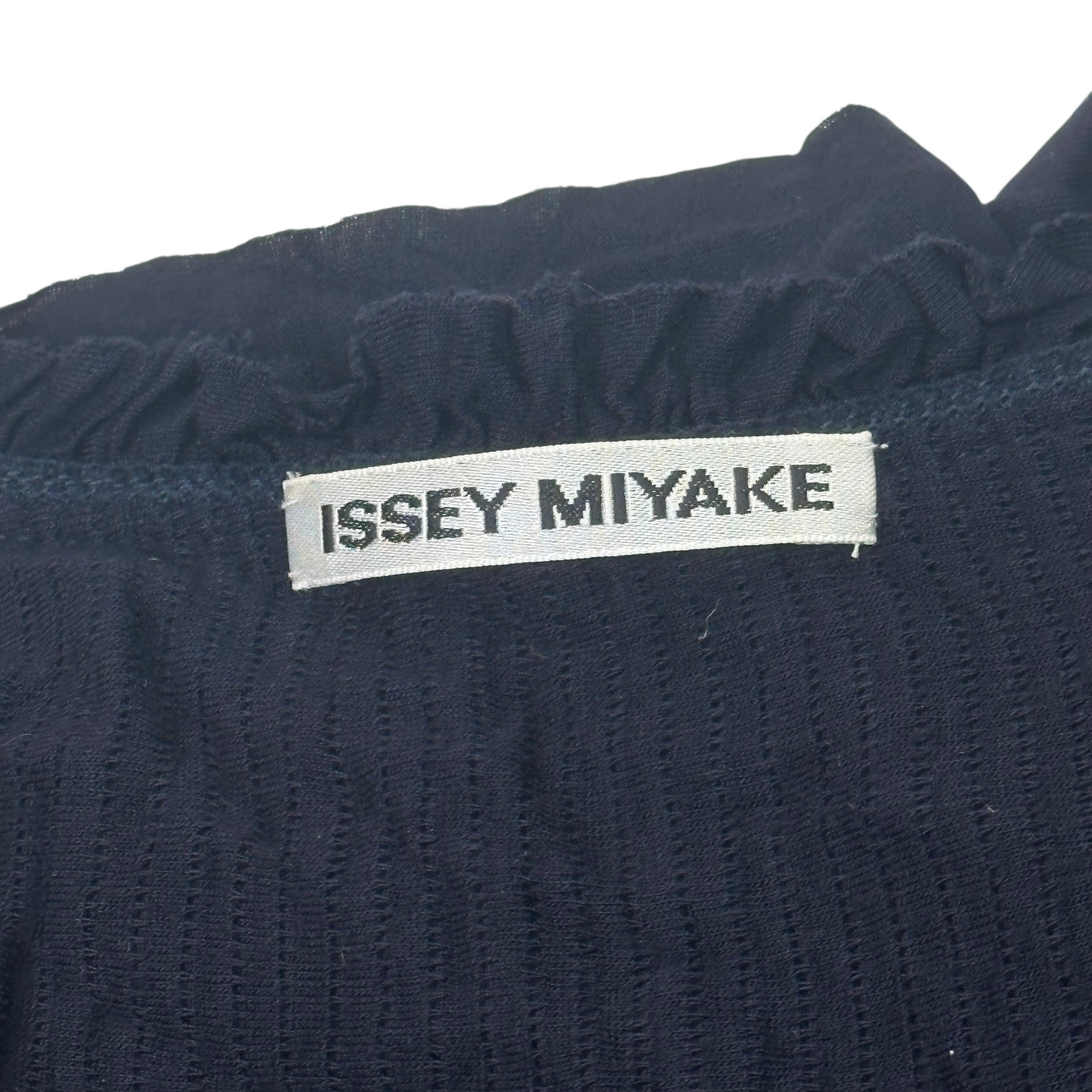 issey miyake blue ruffle top
