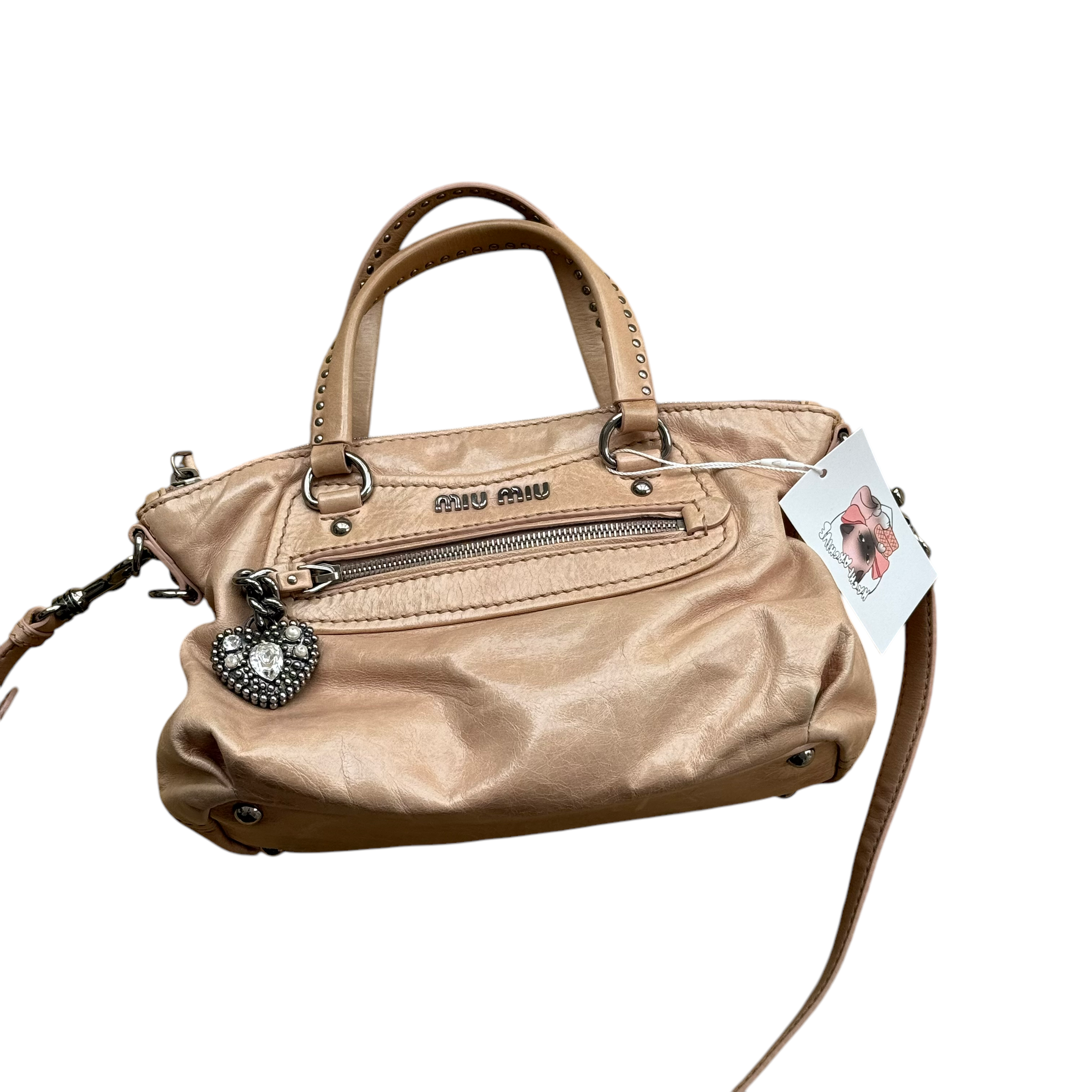miu miu tan vitello shoulder bag – hachi archive