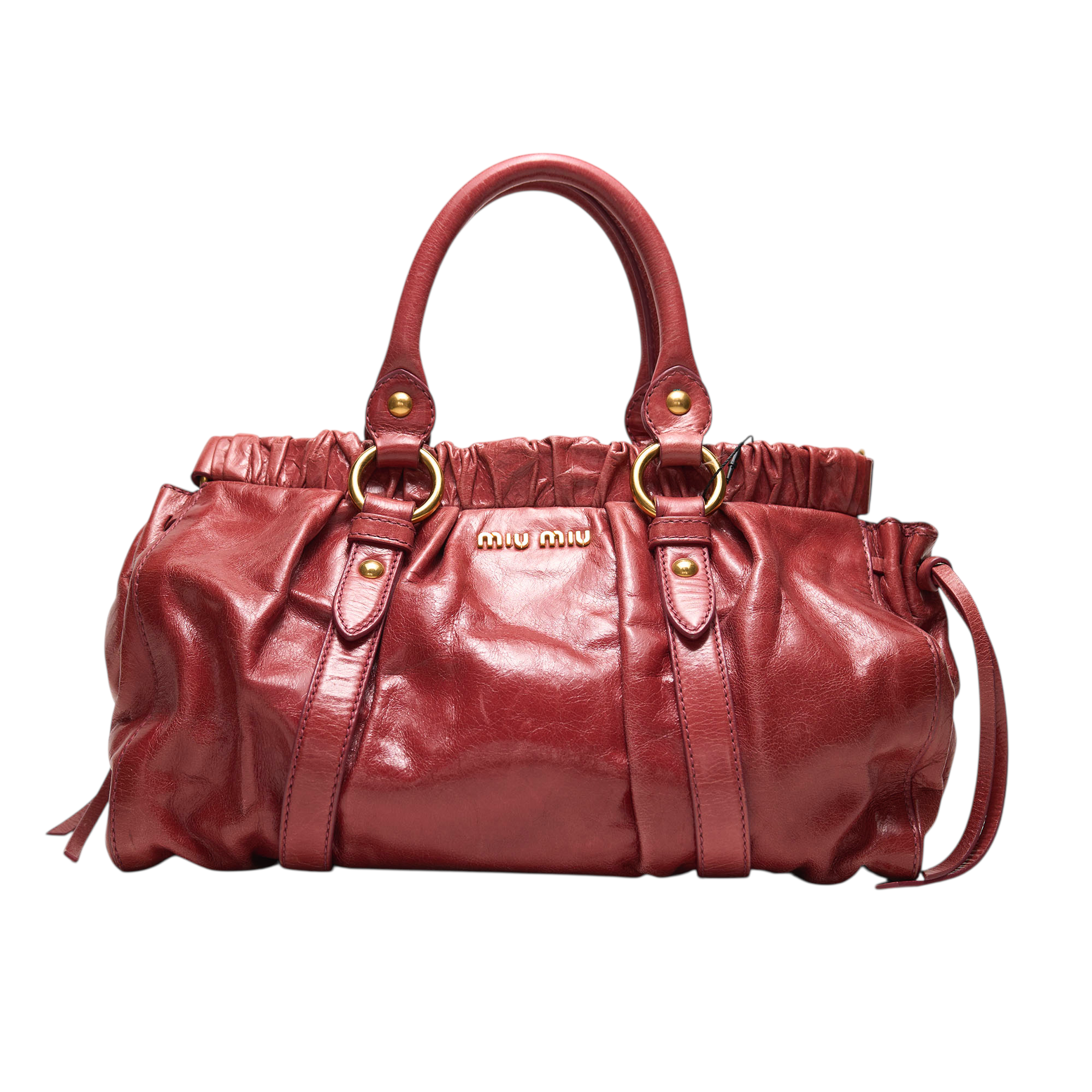 miu miu 2000s red vitello bag