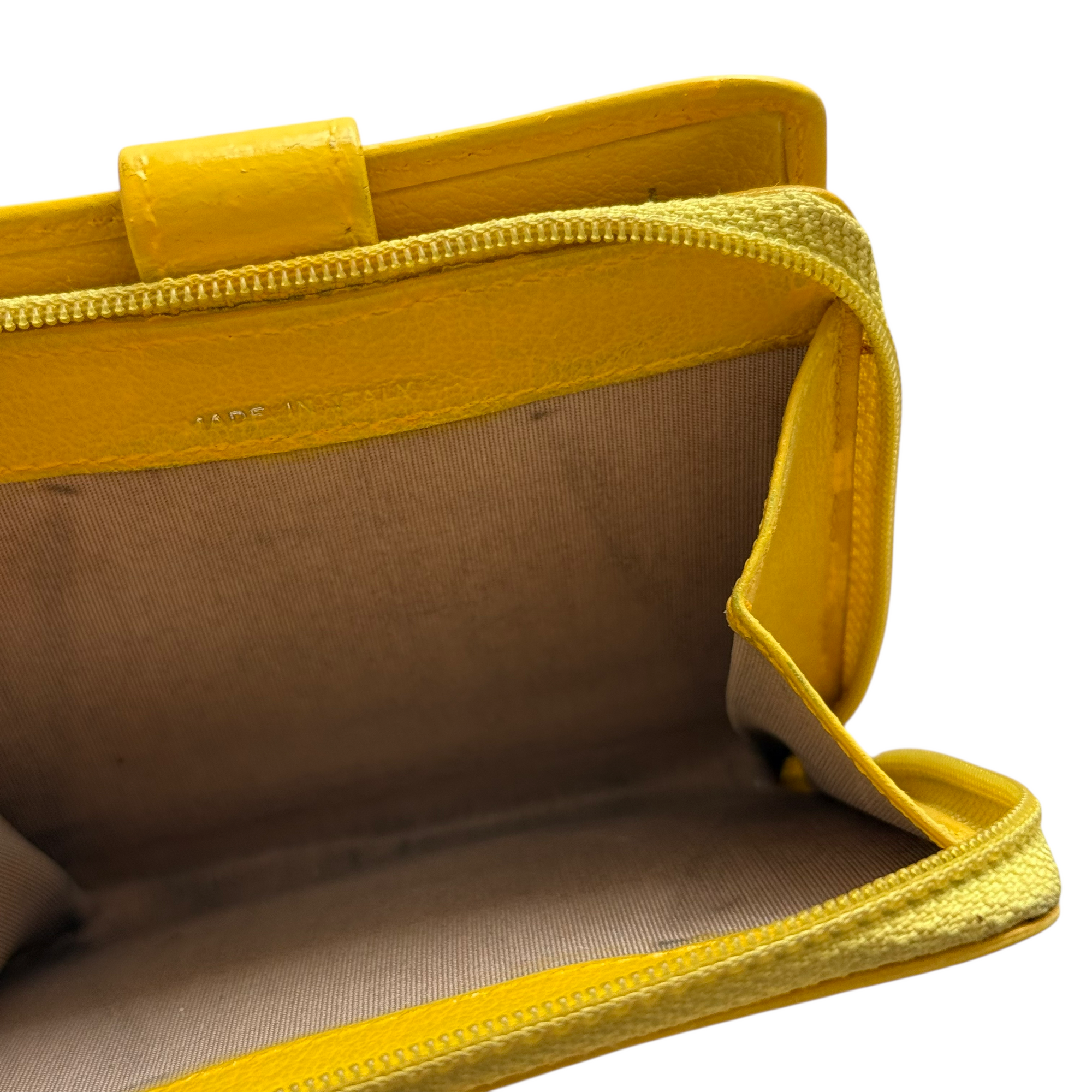 chanel 2000s yellow wallet