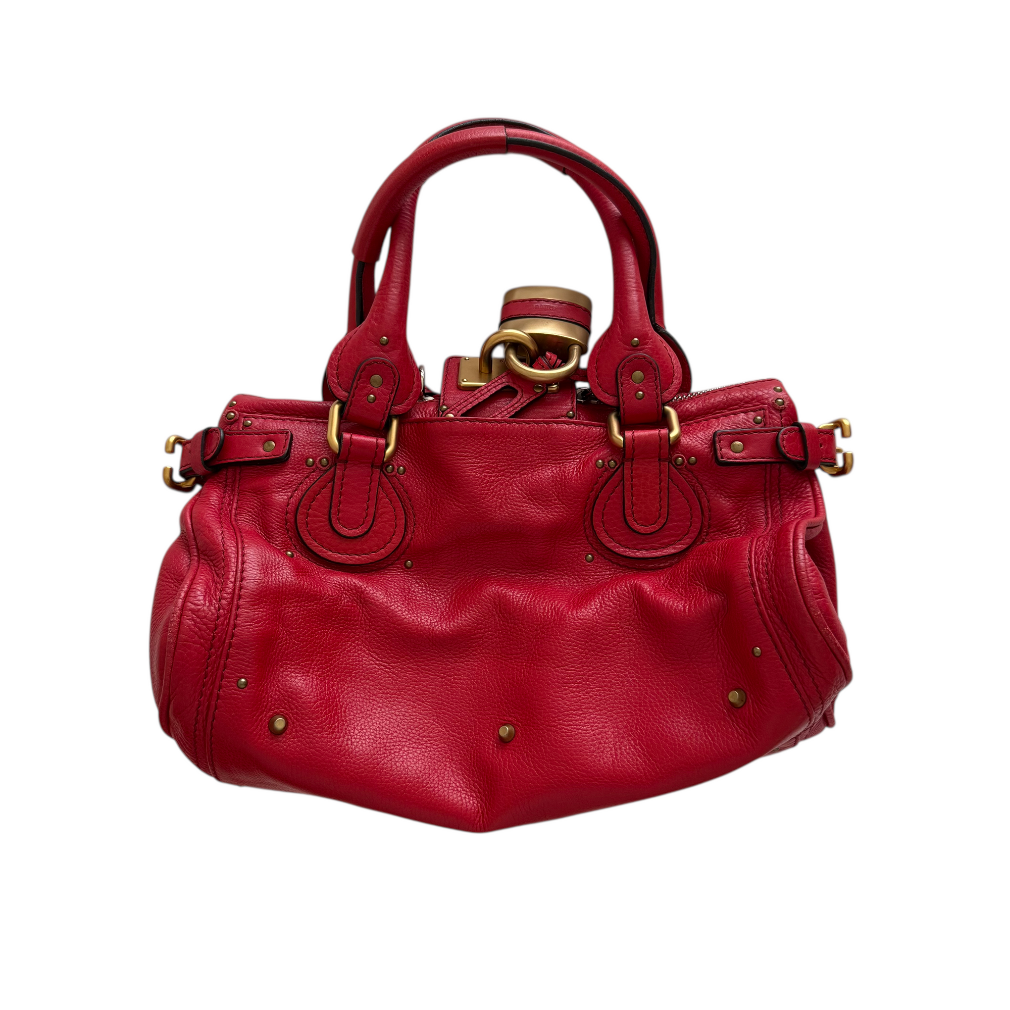 chloé 2000s red paddington bag