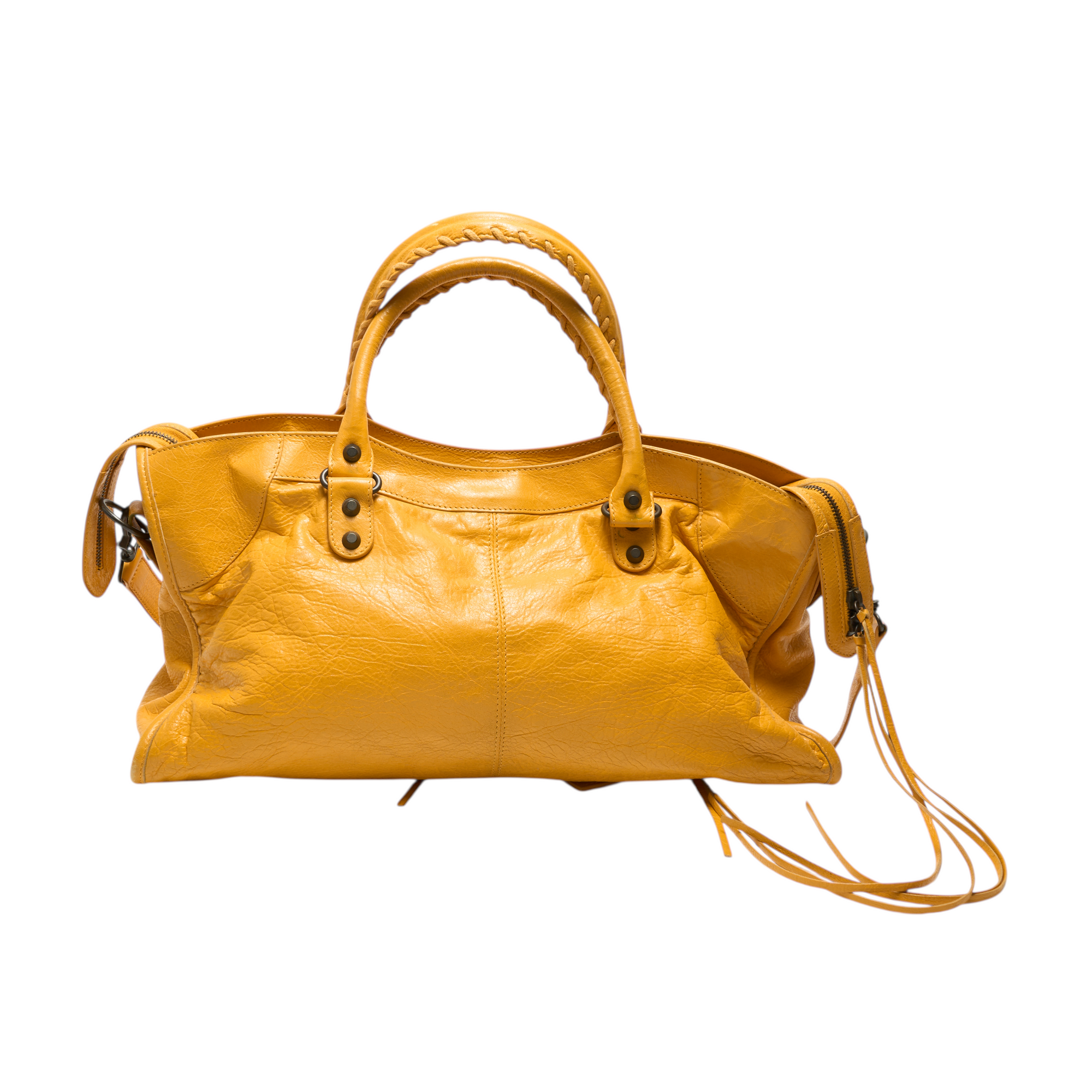 balenciaga 2000s yellow city bag