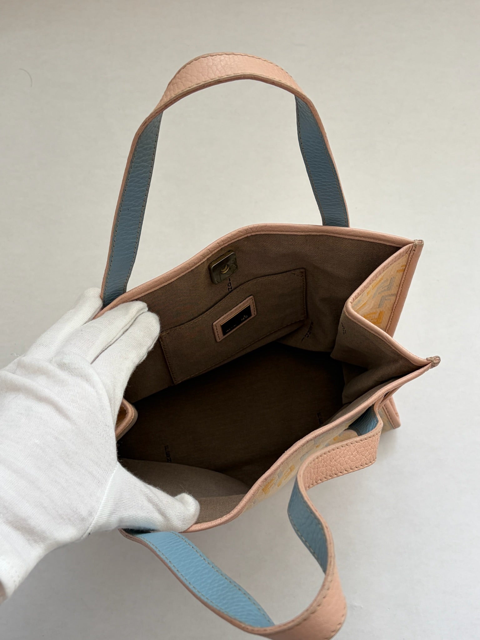 fendi 2000s rainbow pastel mini tote bag