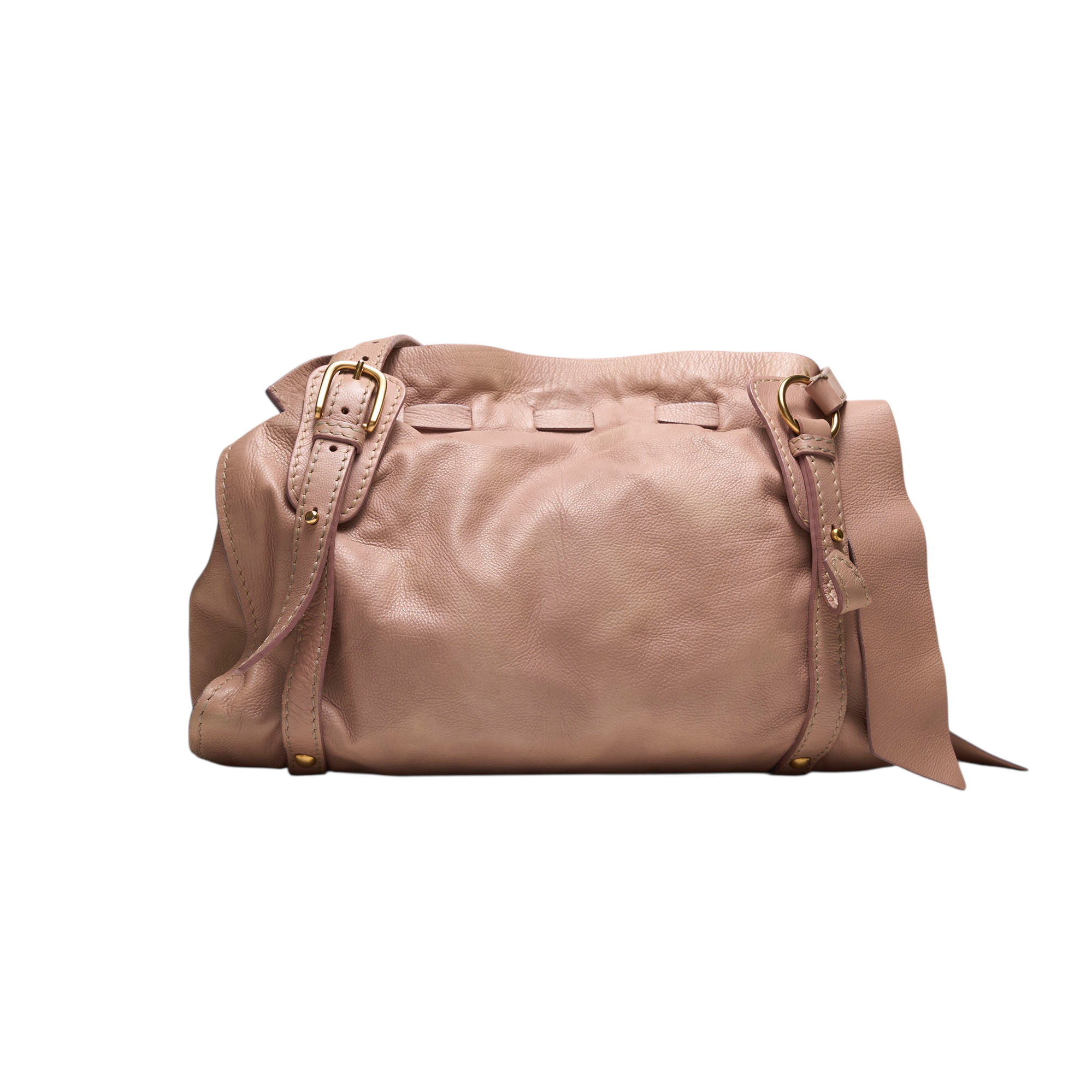 miu miu 2000s tan vitello bow bag