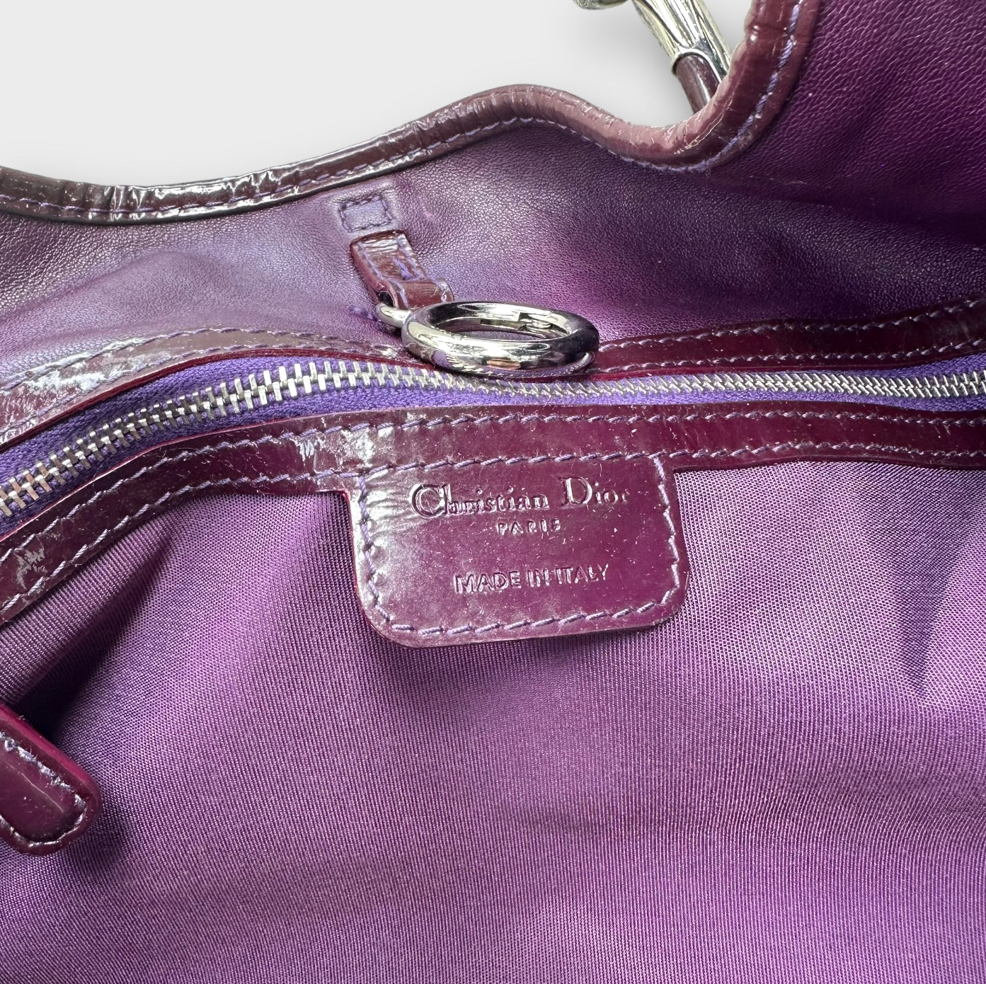 christian dior purple crocodile 61 tote bag