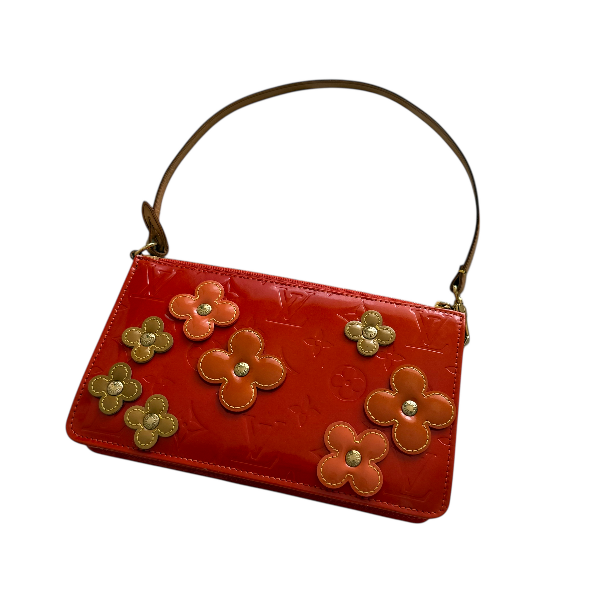 louis vuitton 2000s red pochette bag