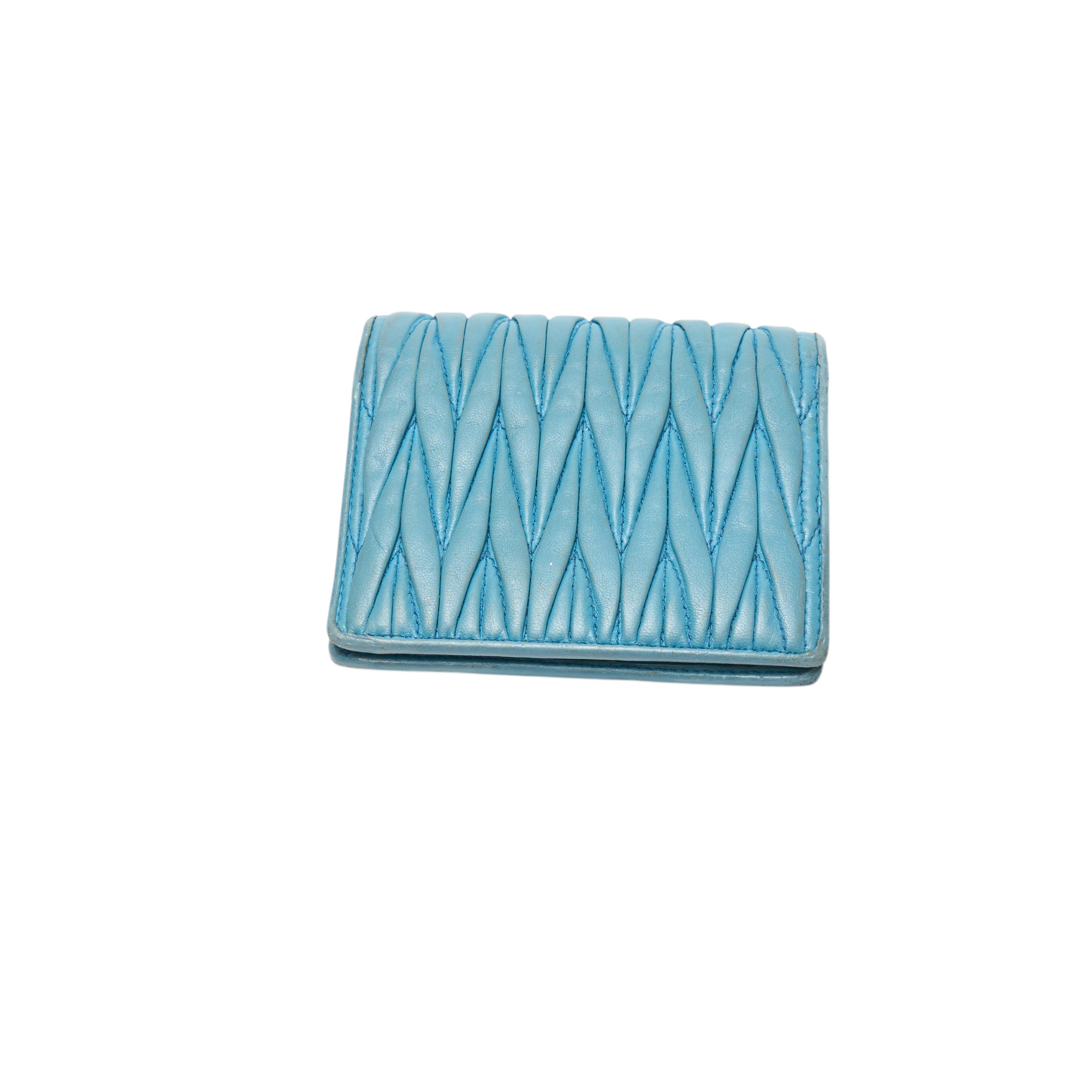 miu miu blue matelassé wallet