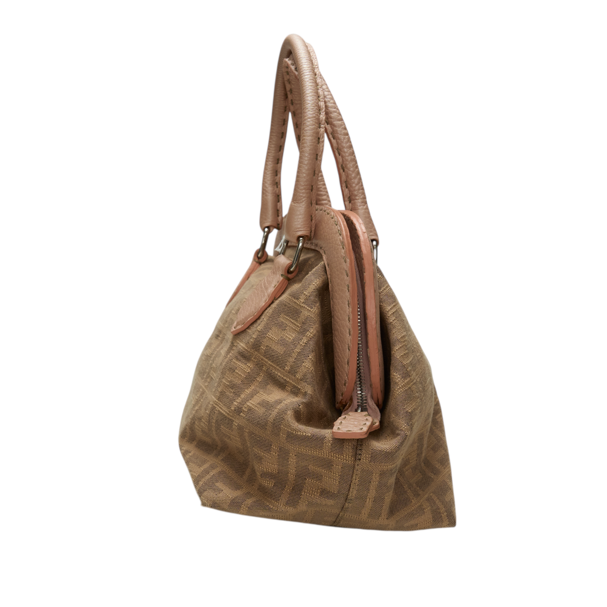 fendi 2000s tan and pink hand bag