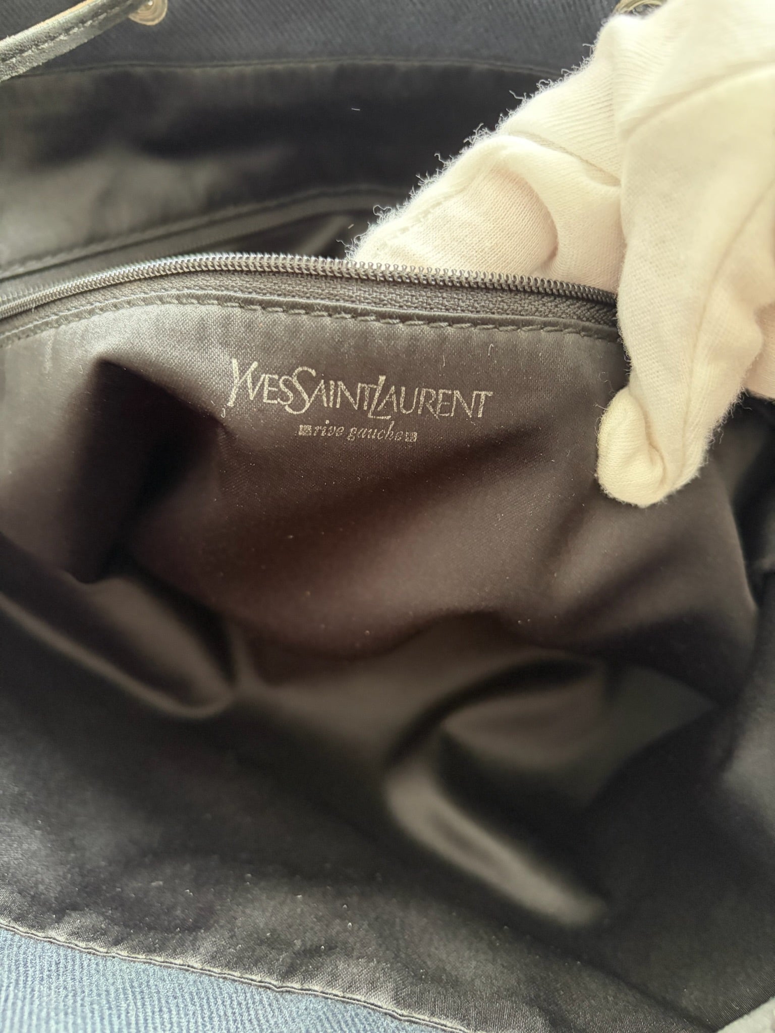 ysl 2000s navy tote bag