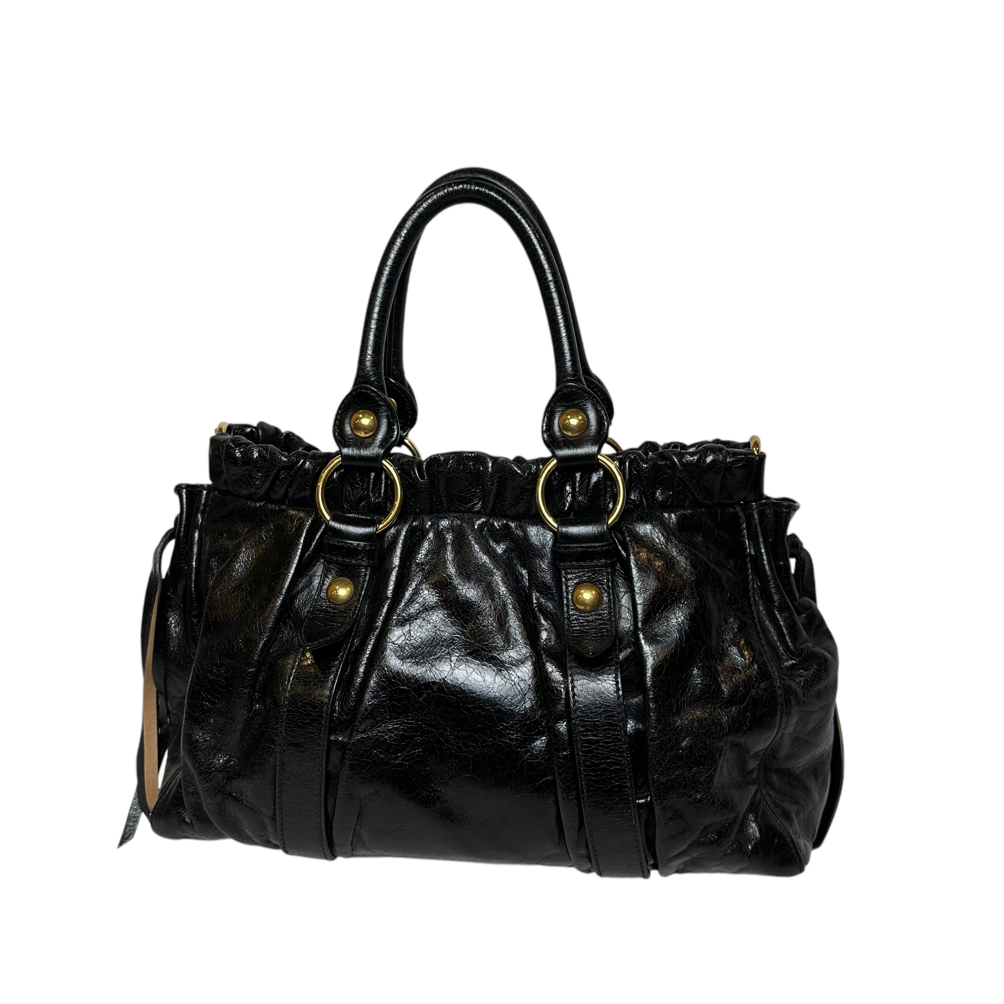 miu miu 2000s black vitello shoulder bag