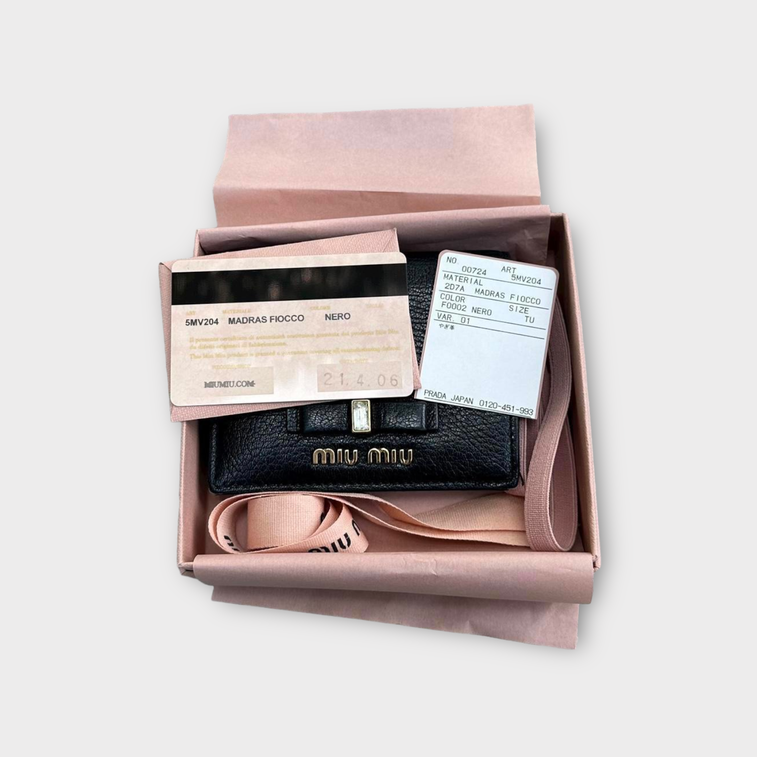 miu miu black bow wallet