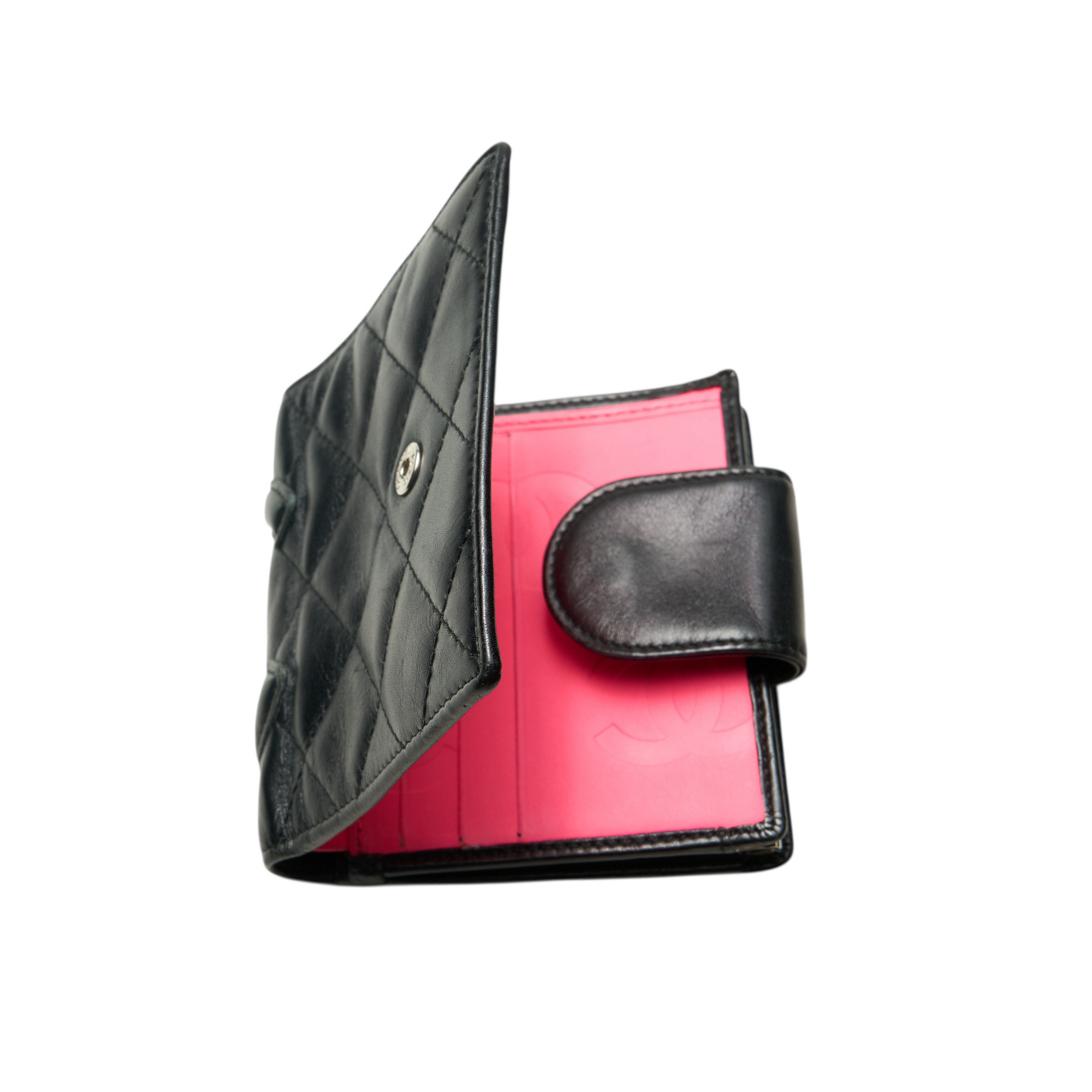 chanel 2000s black cambon wallet