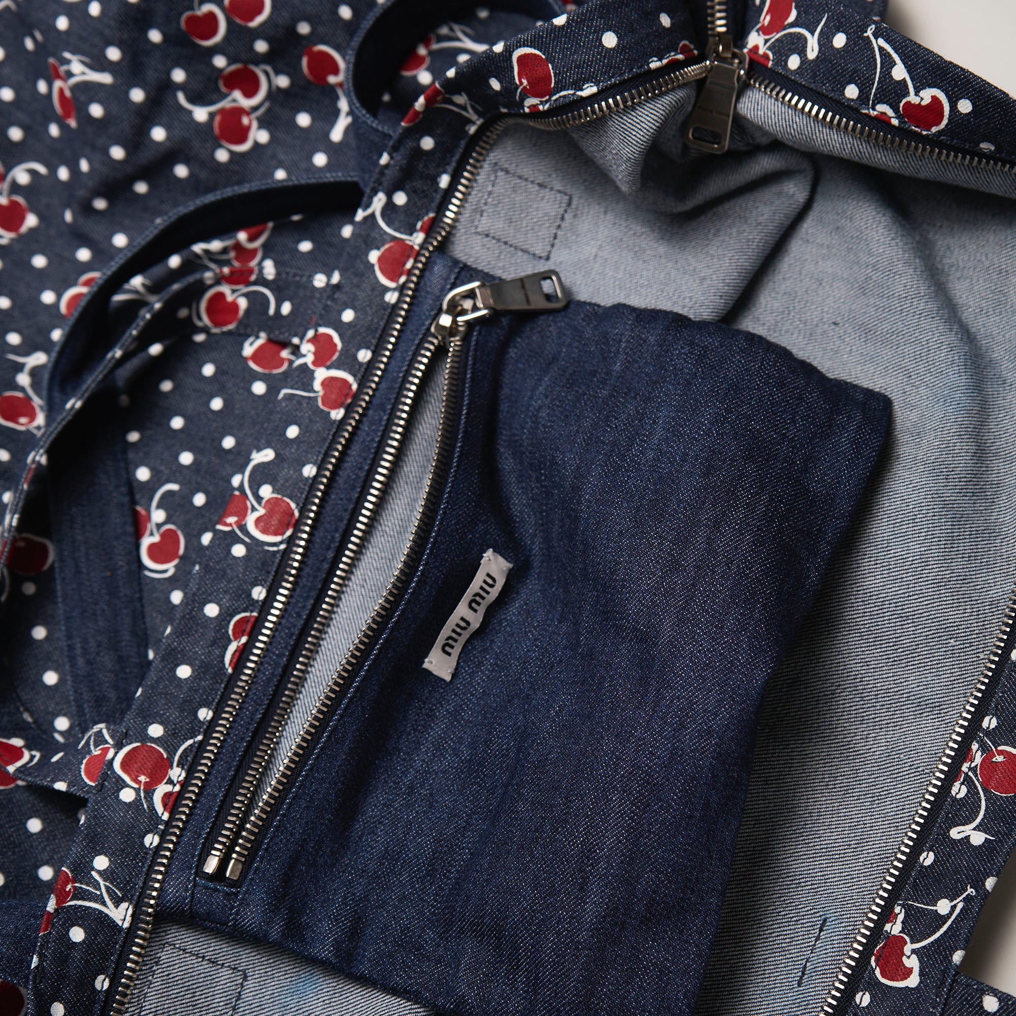 miu miu denim tote bag