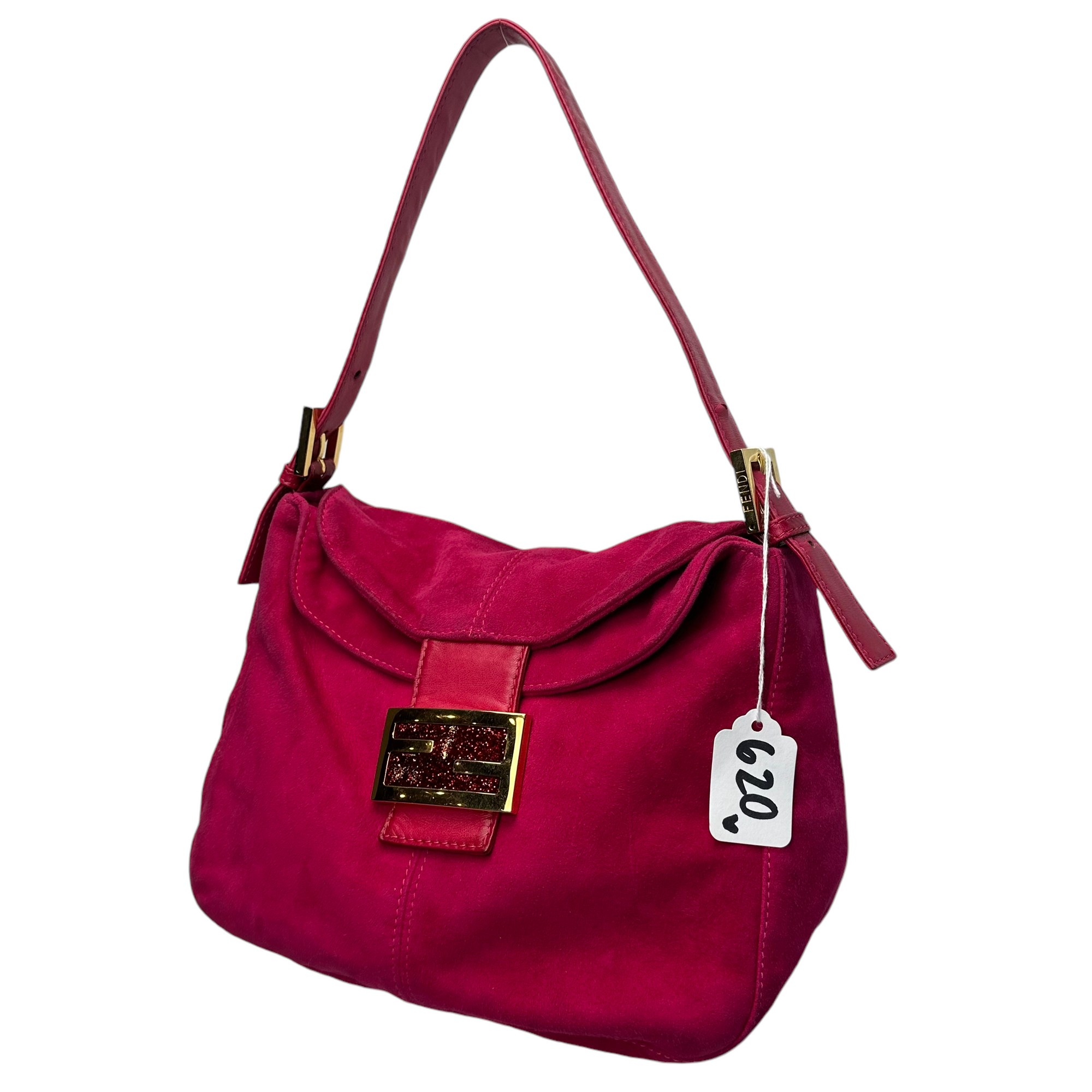 fendi 2000s pink suede mamma baguette