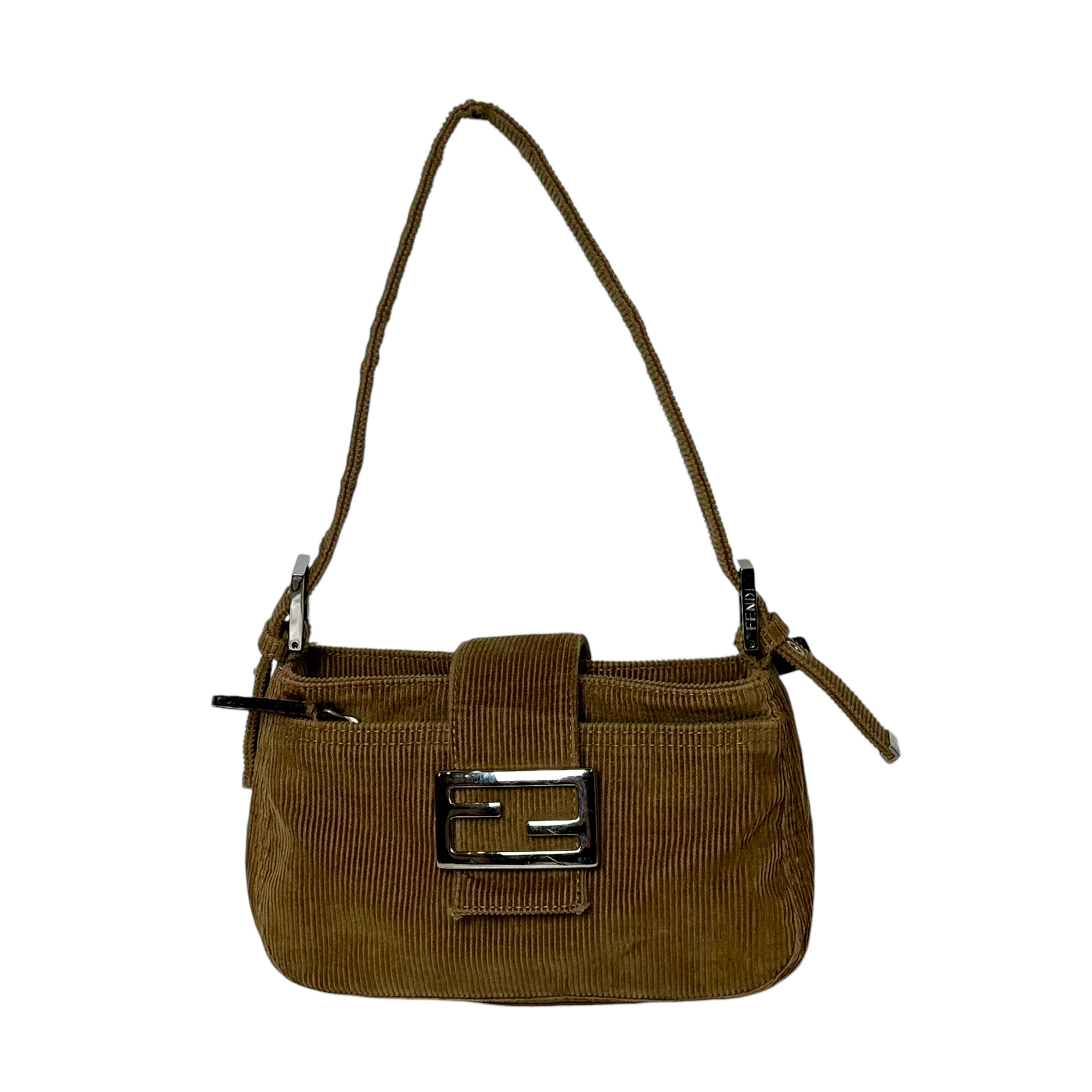 fendi 2000s corduroy shoulder bag