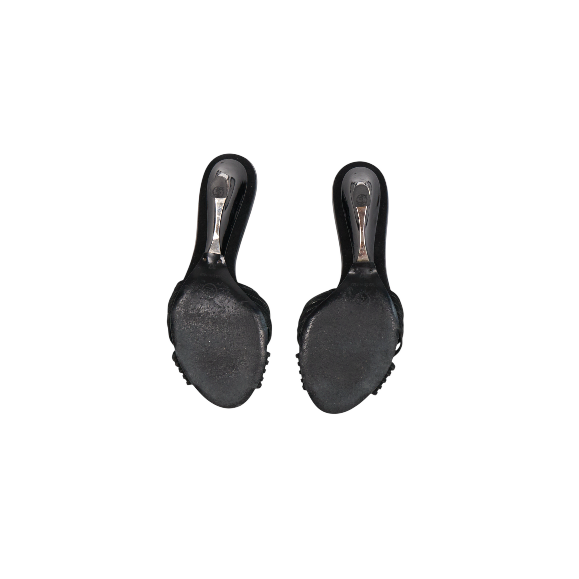 chanel 2000s black kitten heels