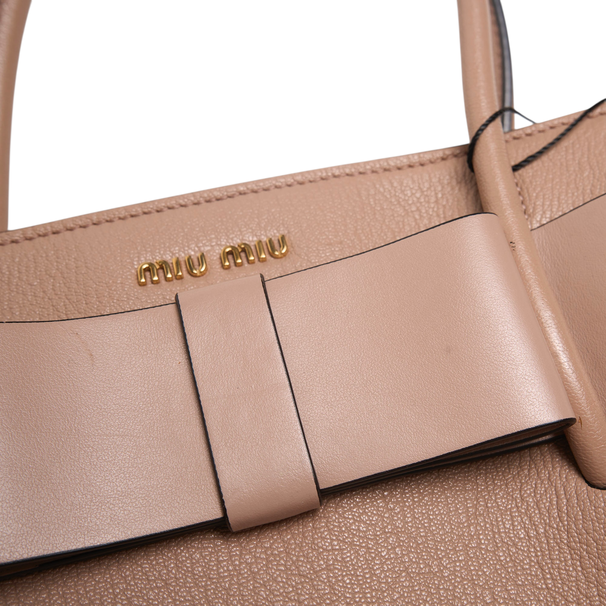 miu miu tan bow bag