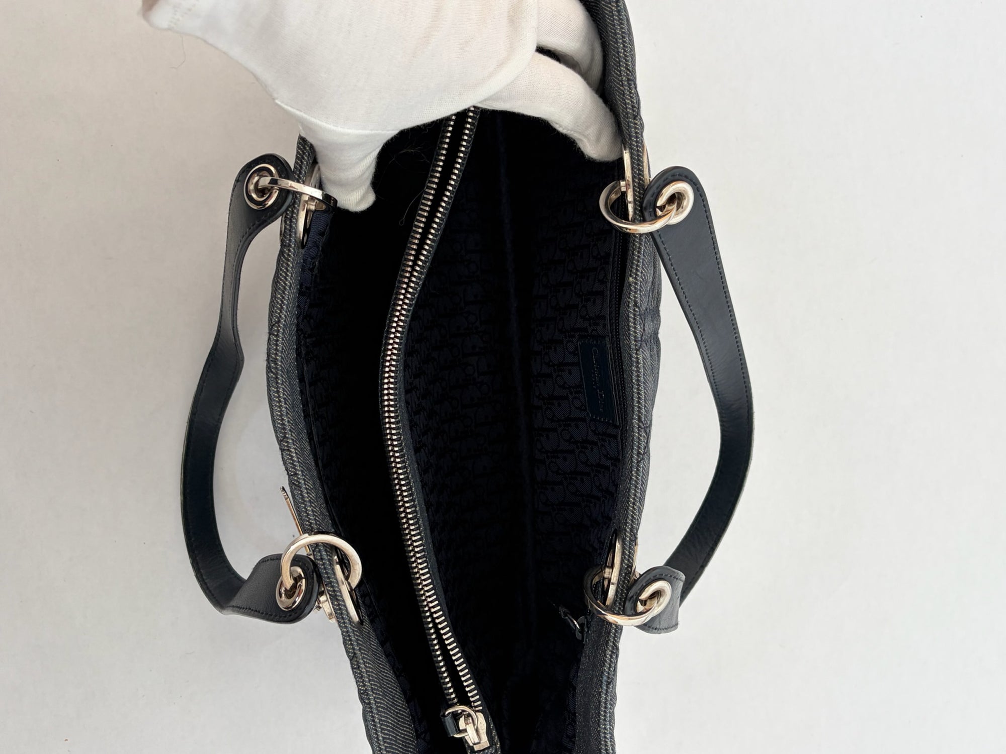 christian dior 2000s denim tote bag