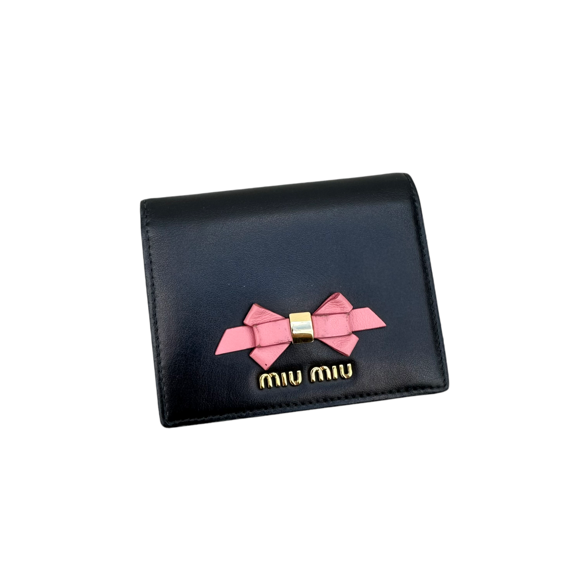 miu miu black bow wallet