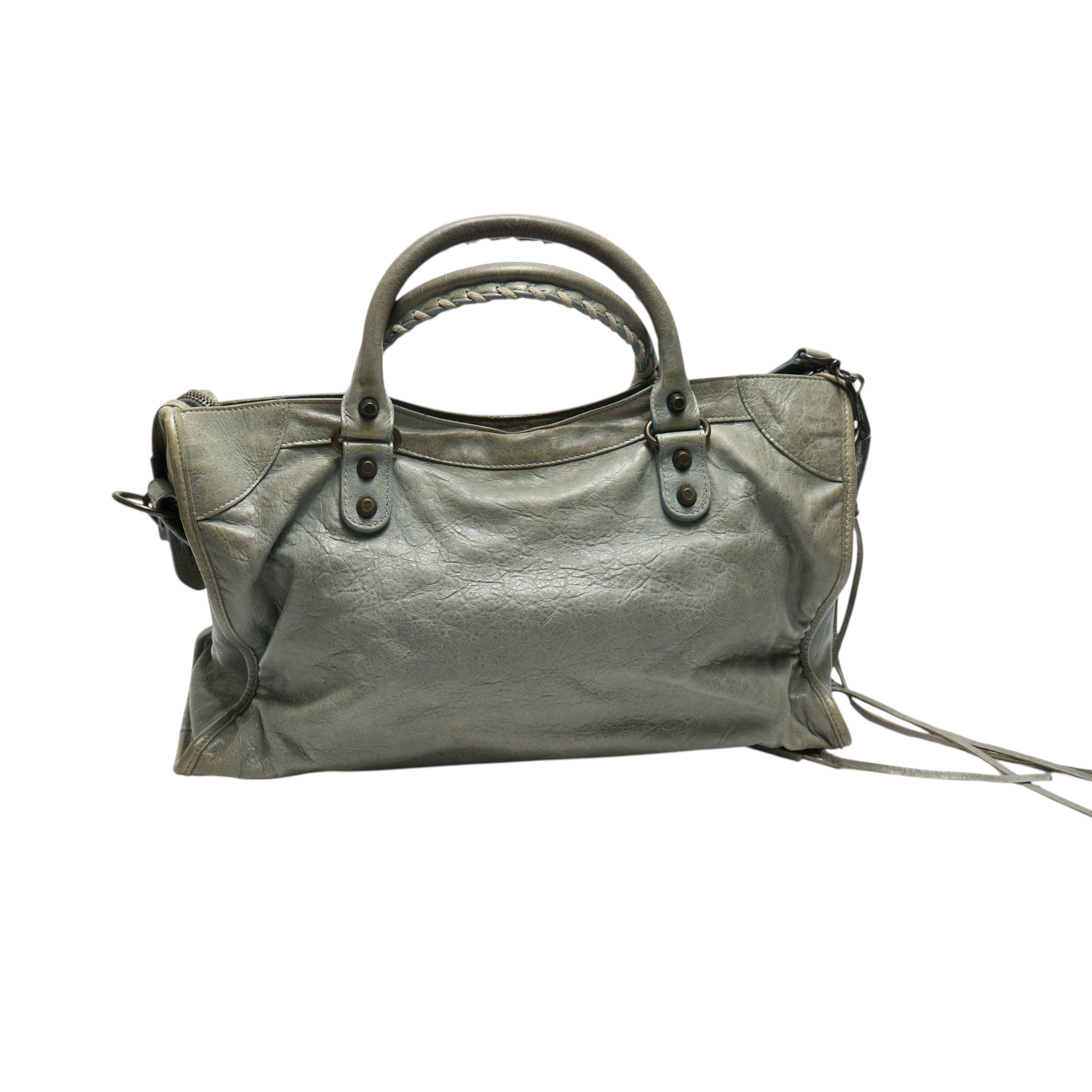 balenciaga 2000s light gray city bag