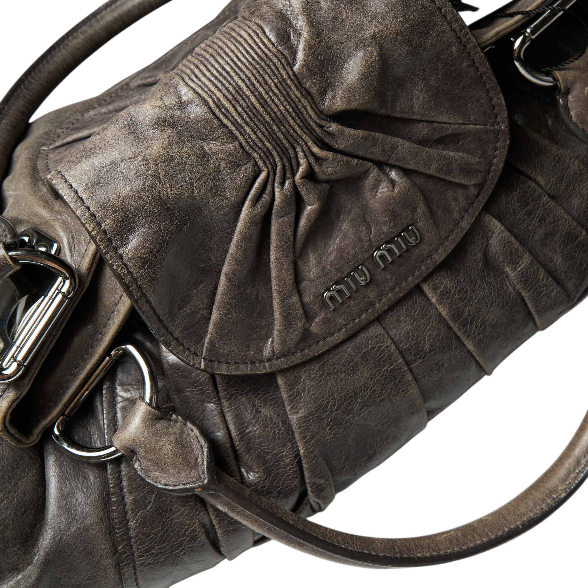 miu miu 2000s gray shoulder bag