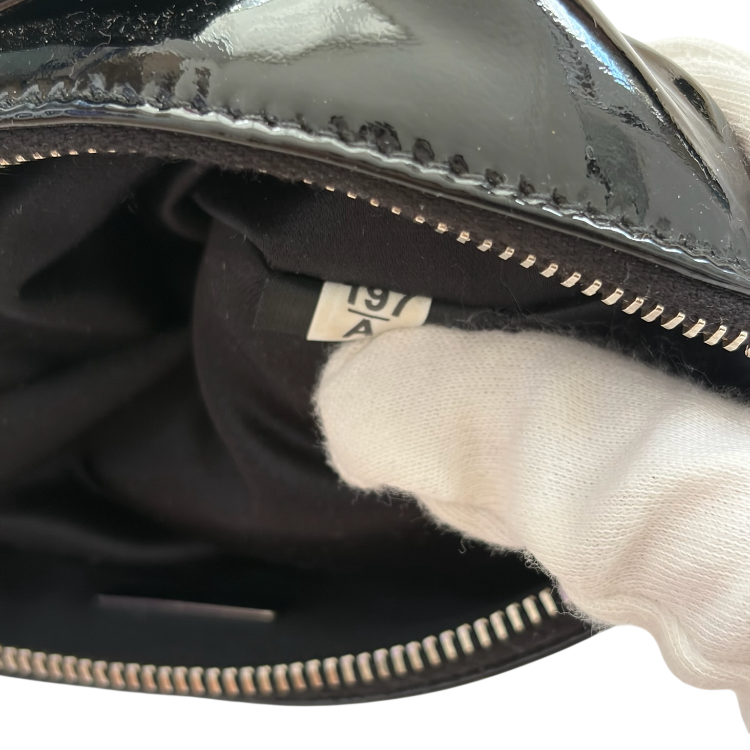 miu miu black patent studded bow wallet