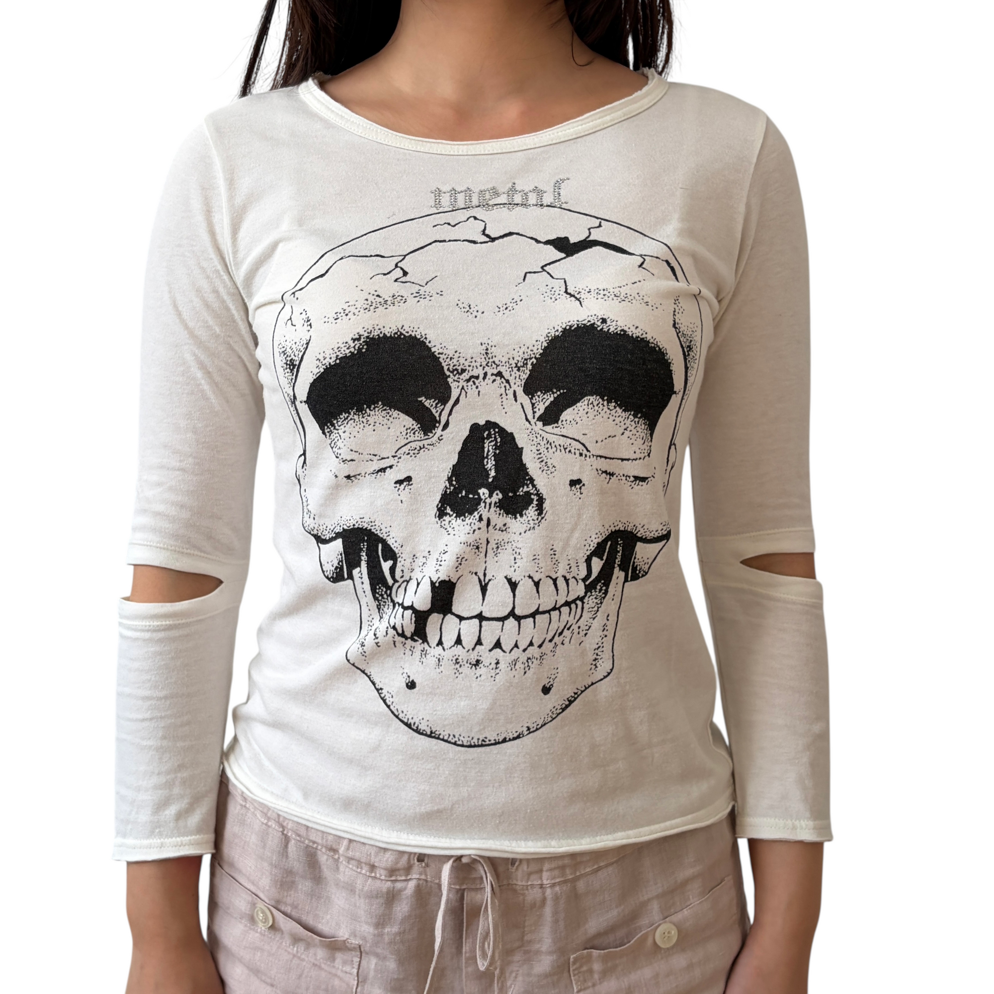 hysteric glamour white skull top