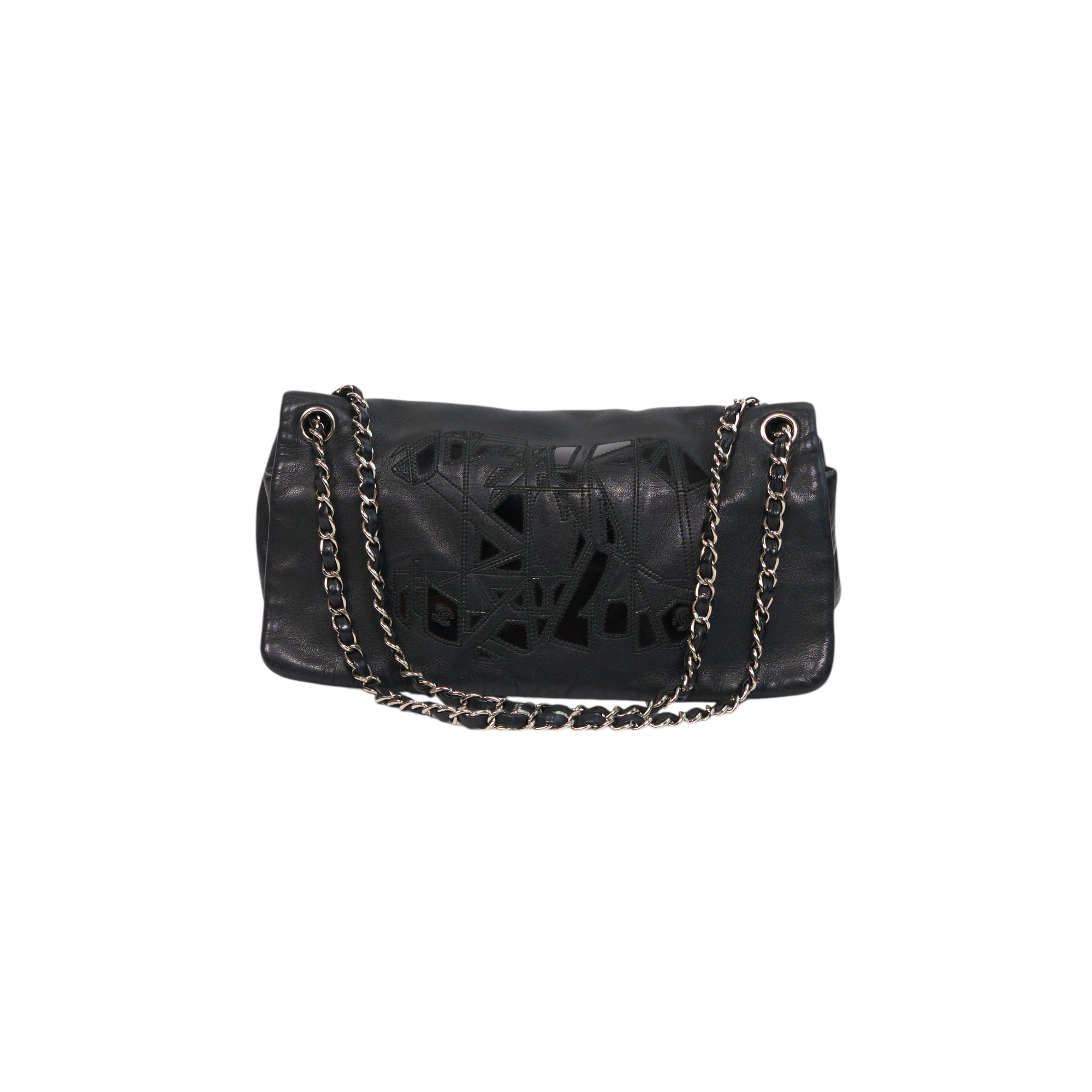 chanel 2000s black shoulder bag