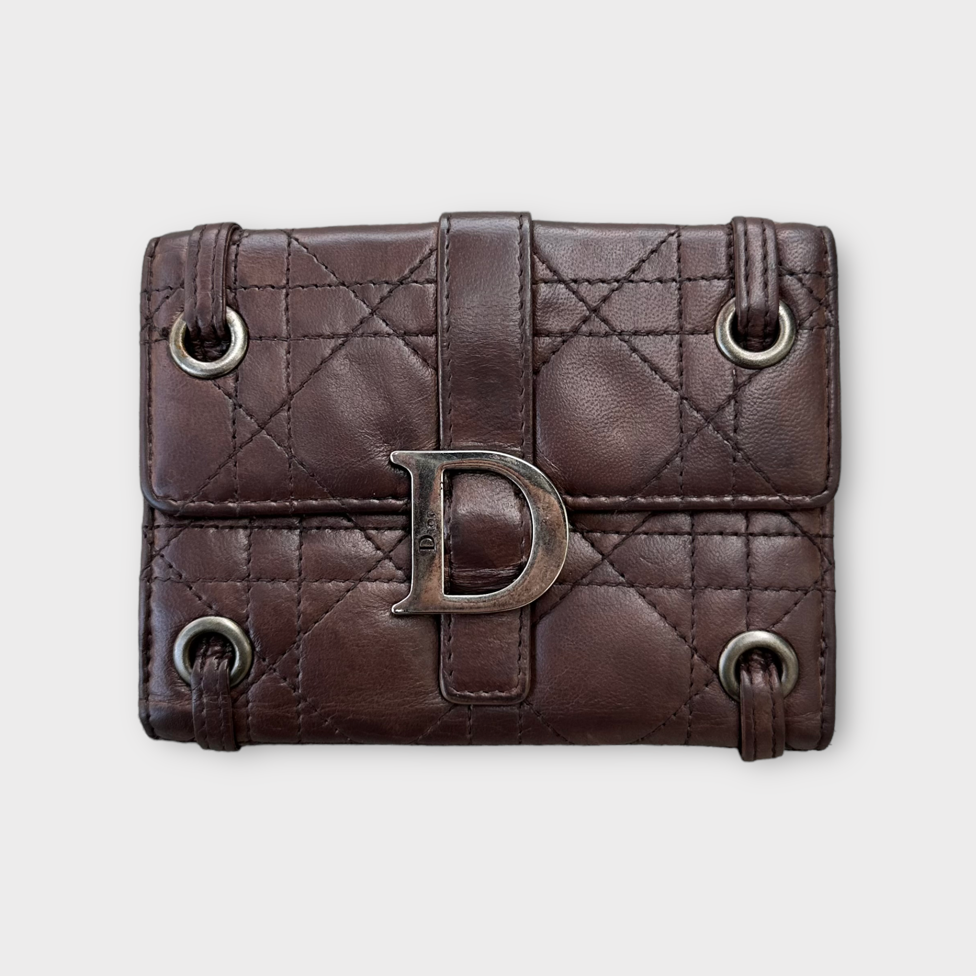 christian dior 2000s brown wallet