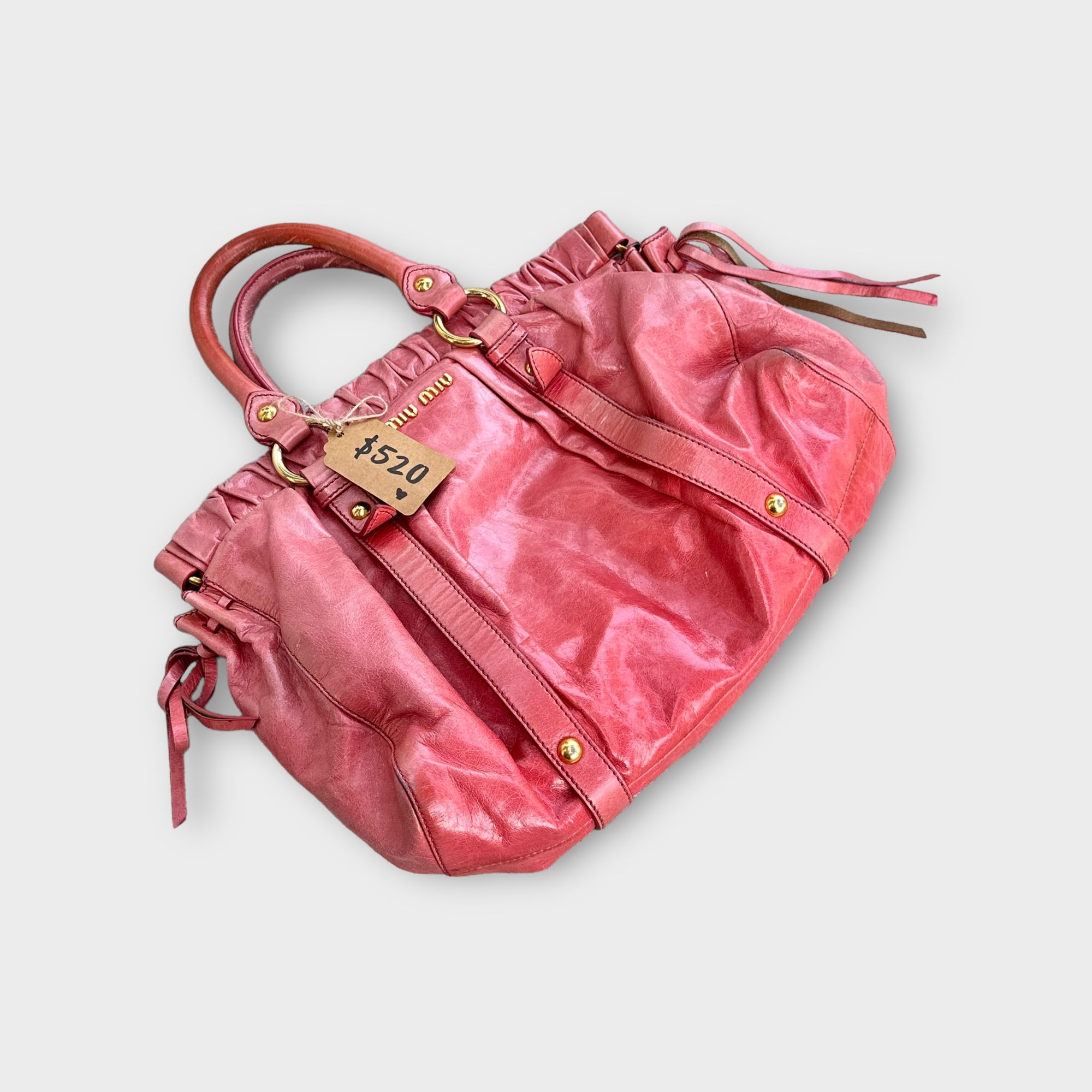 miu miu pink vitello shoulder bag