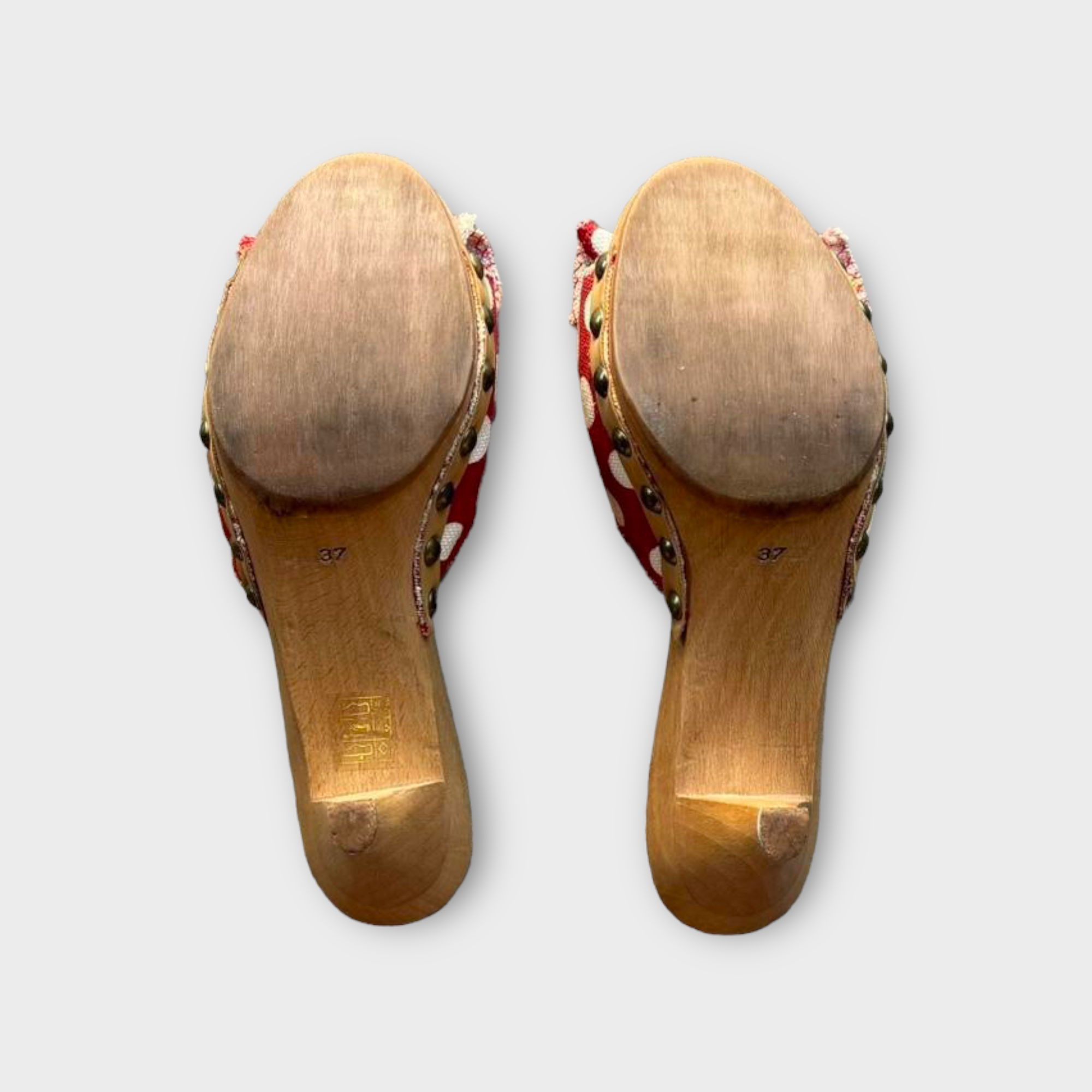 miu miu 2000s wood clog mules