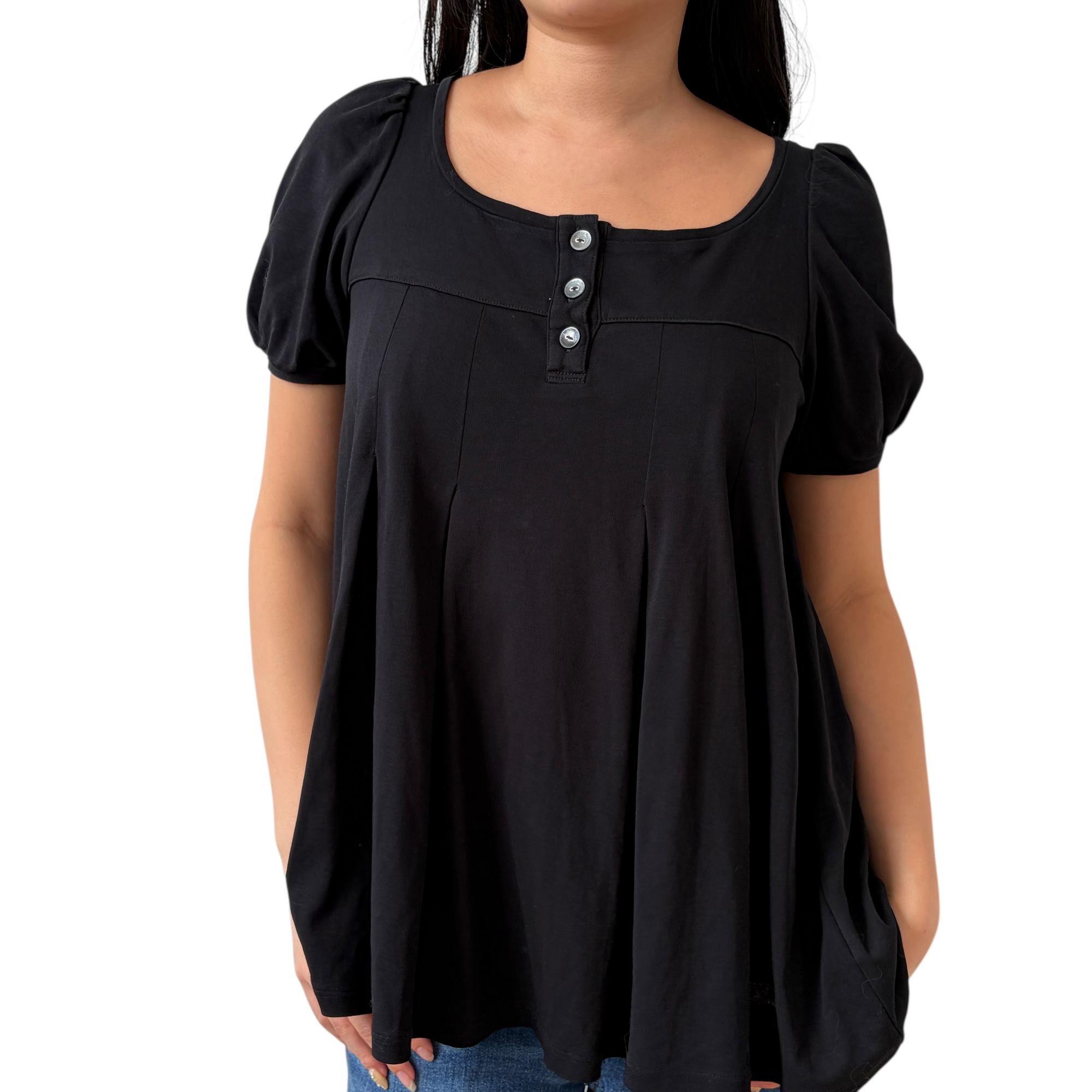 burberry 2000s black button up top