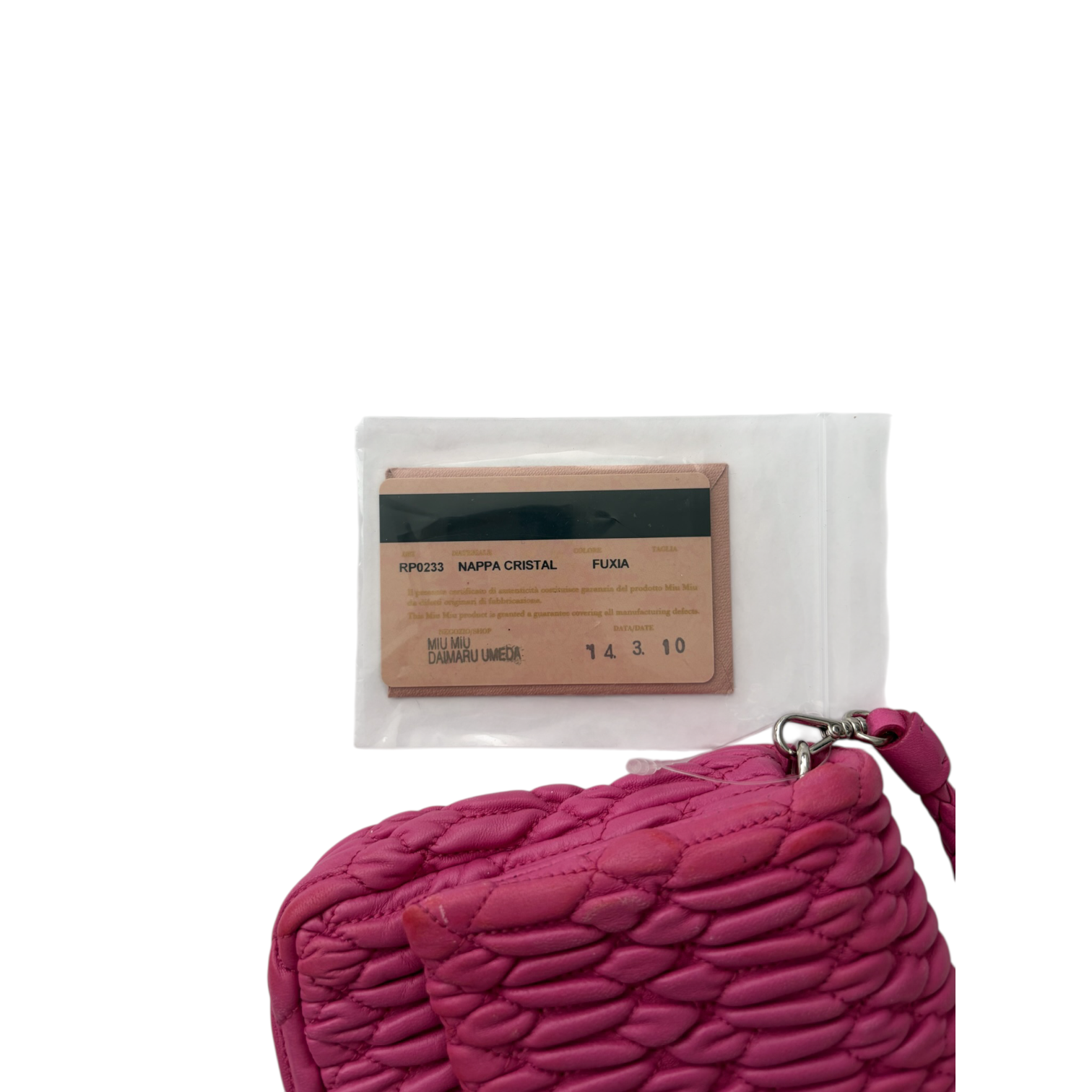 miu miu pink matelassé shoulder bag