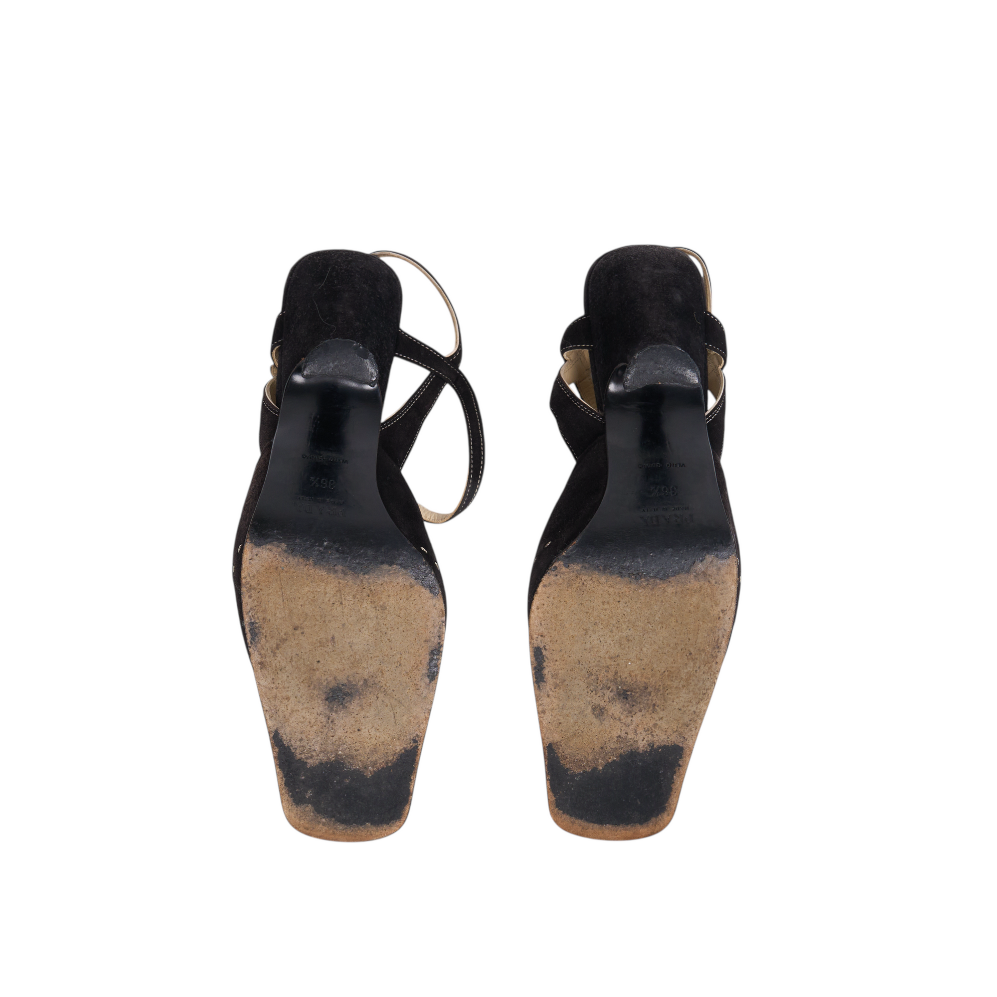 prada 2000s brown heels