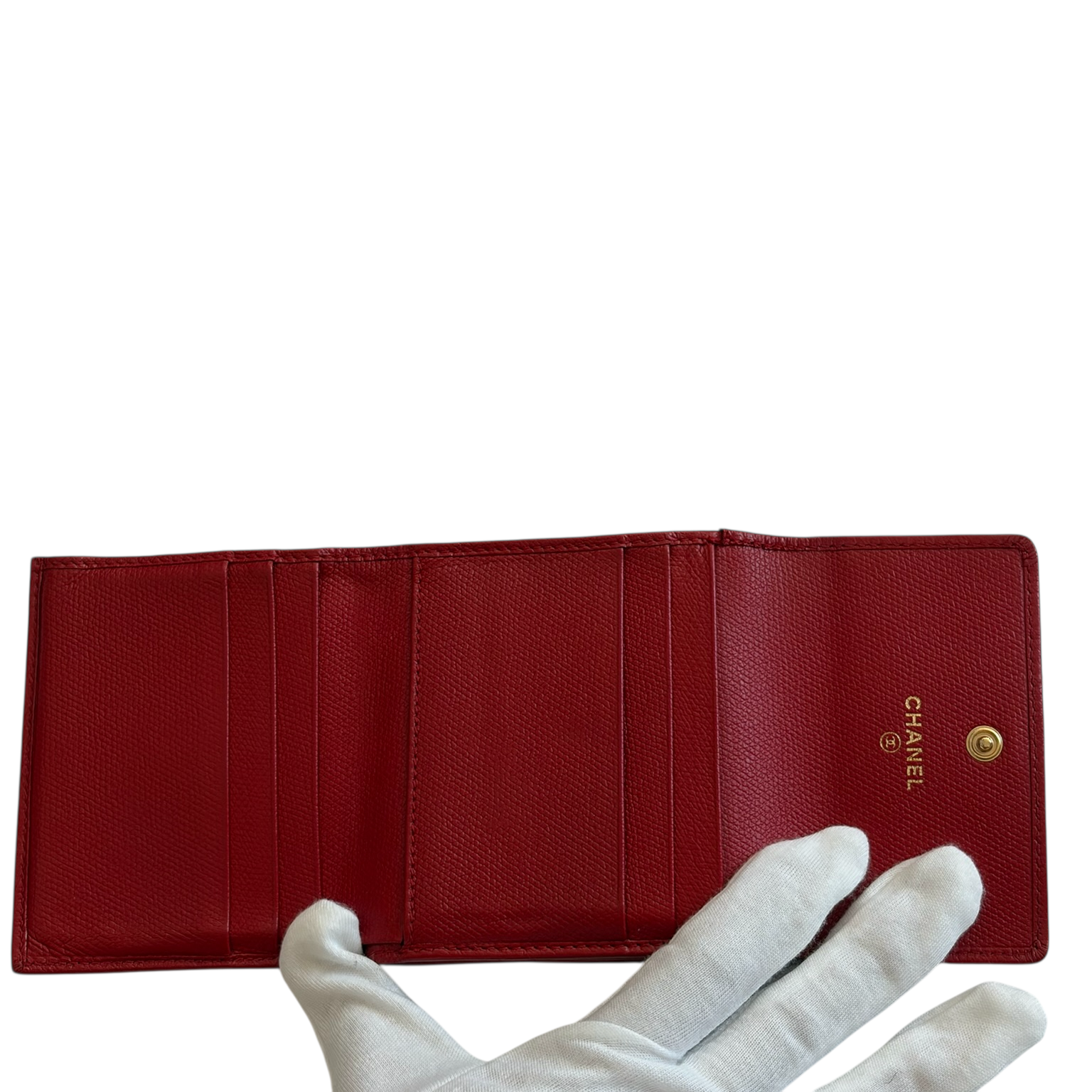 chanel 2000s red wallet