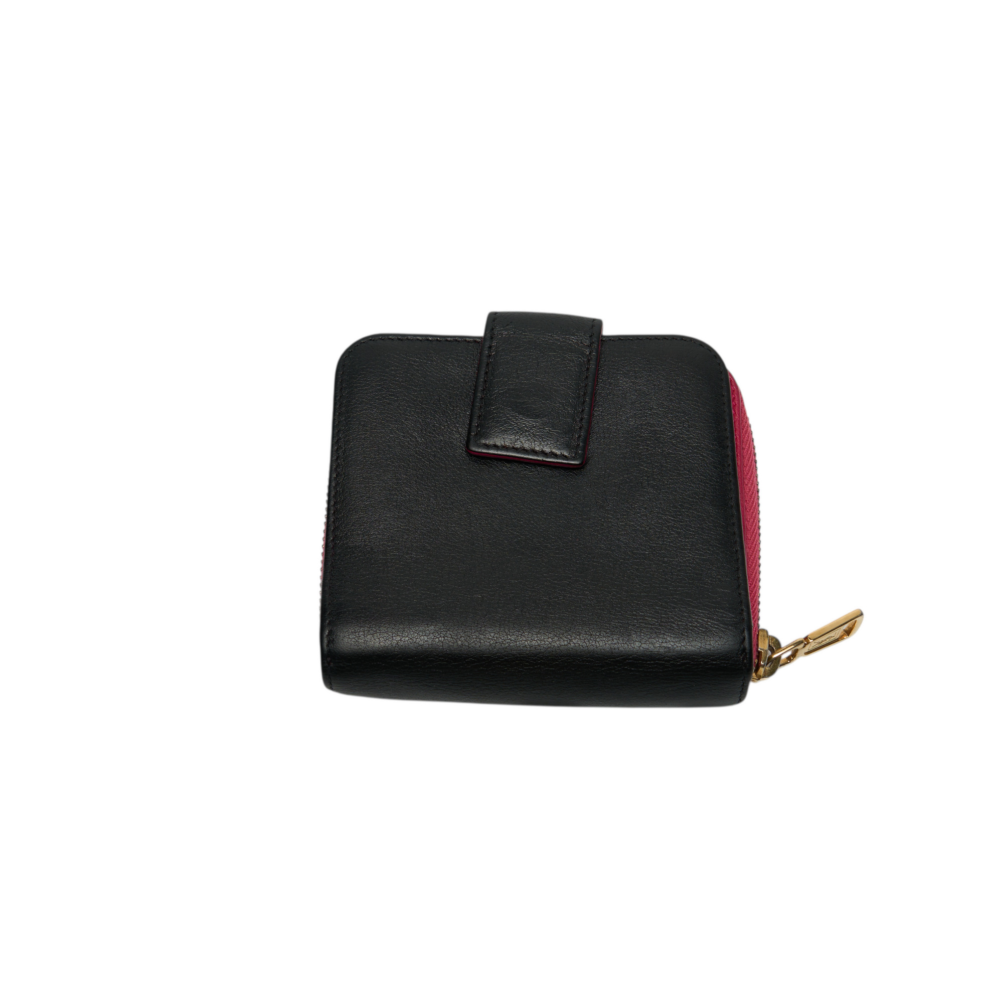 ysl black wallet with red inner
