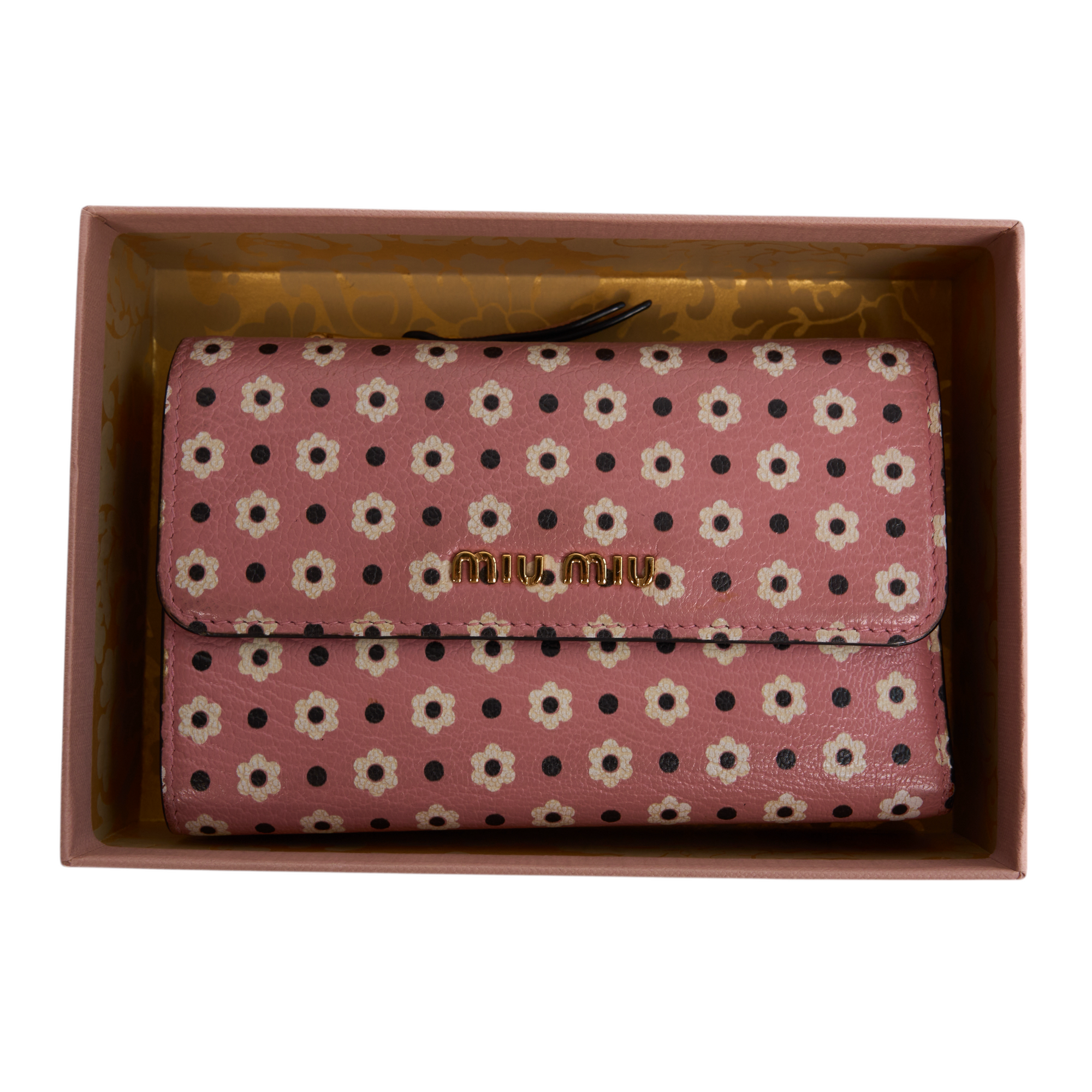 miu miu pink flower wallet