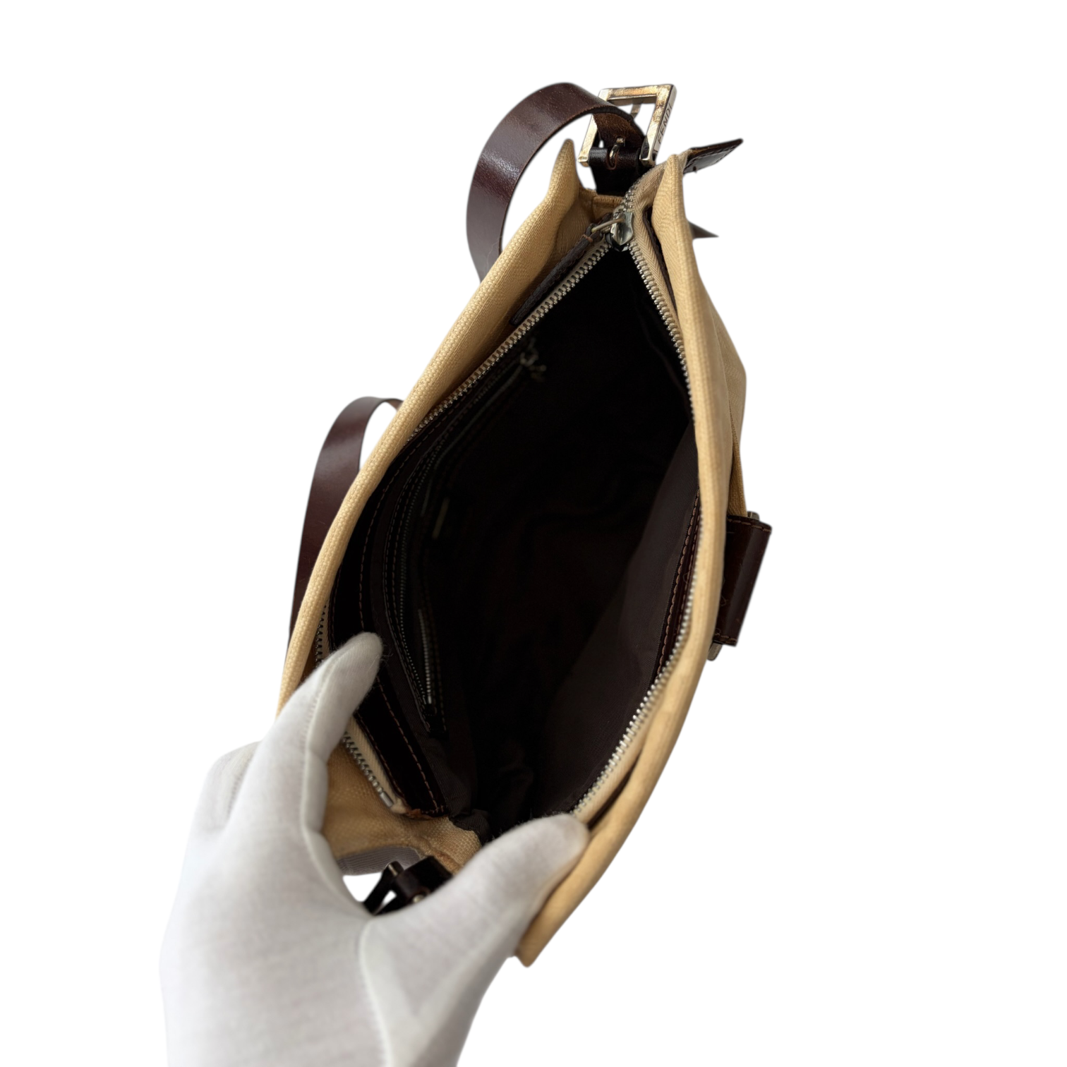 fendi 2000s cream baguette bag