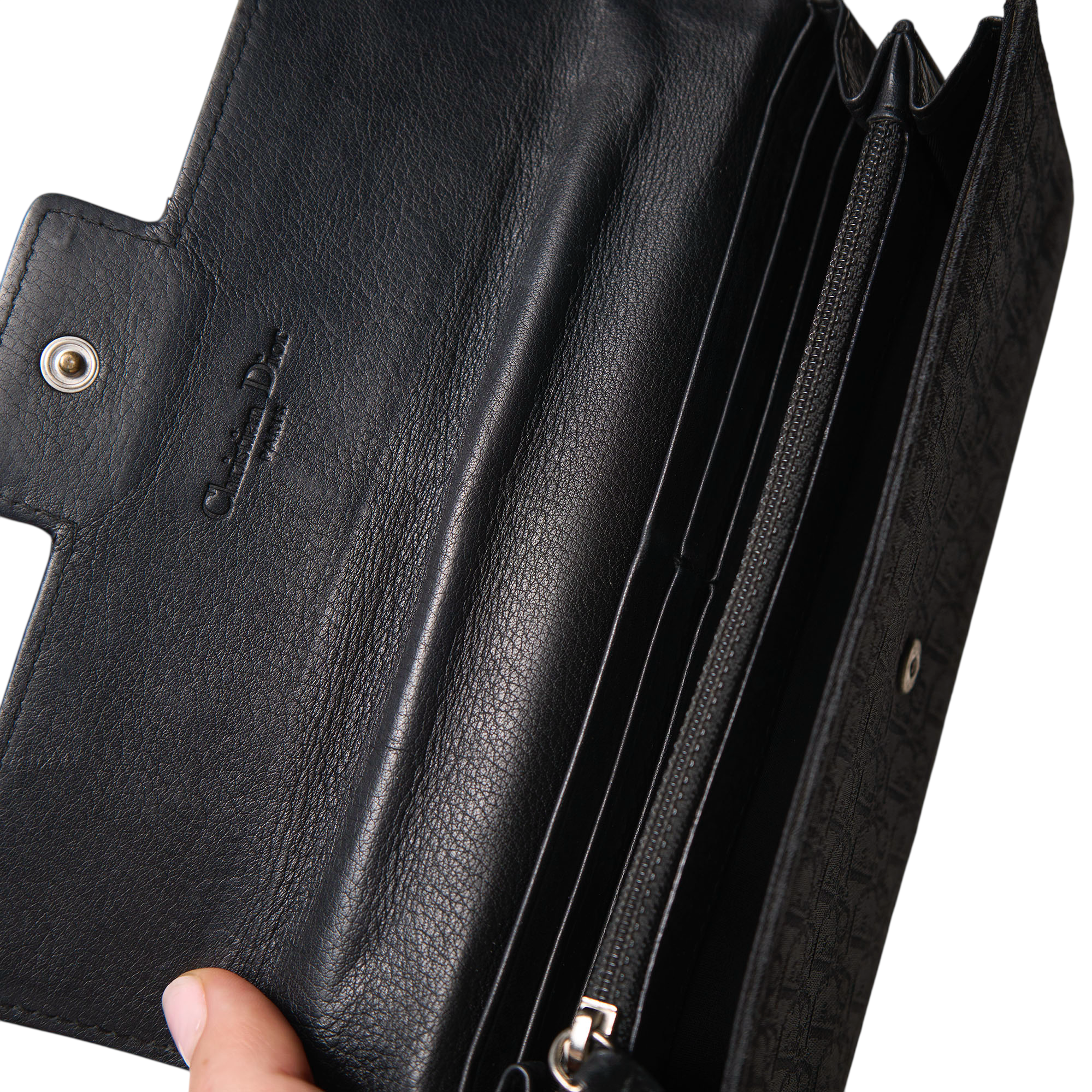 christian dior 2000s black columbus wallet
