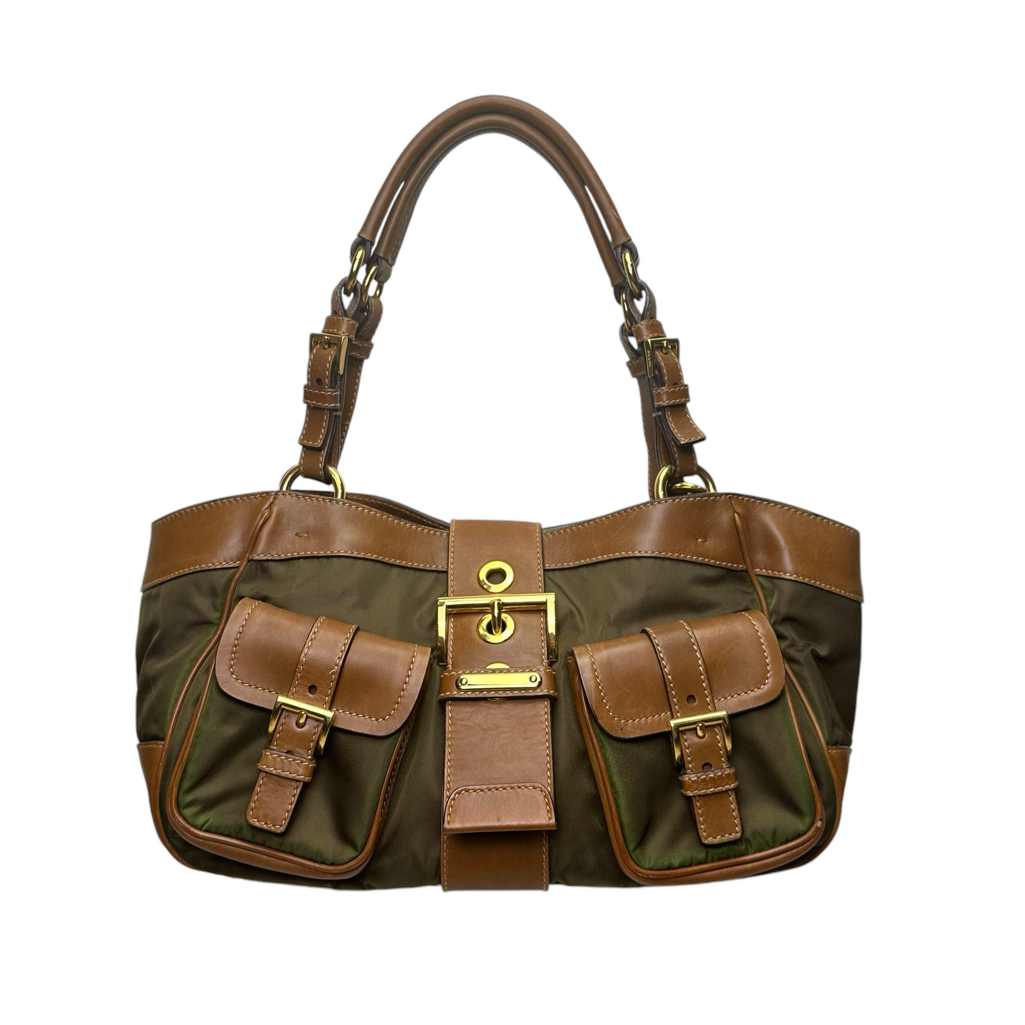 prada 2000s brown shoulder bag