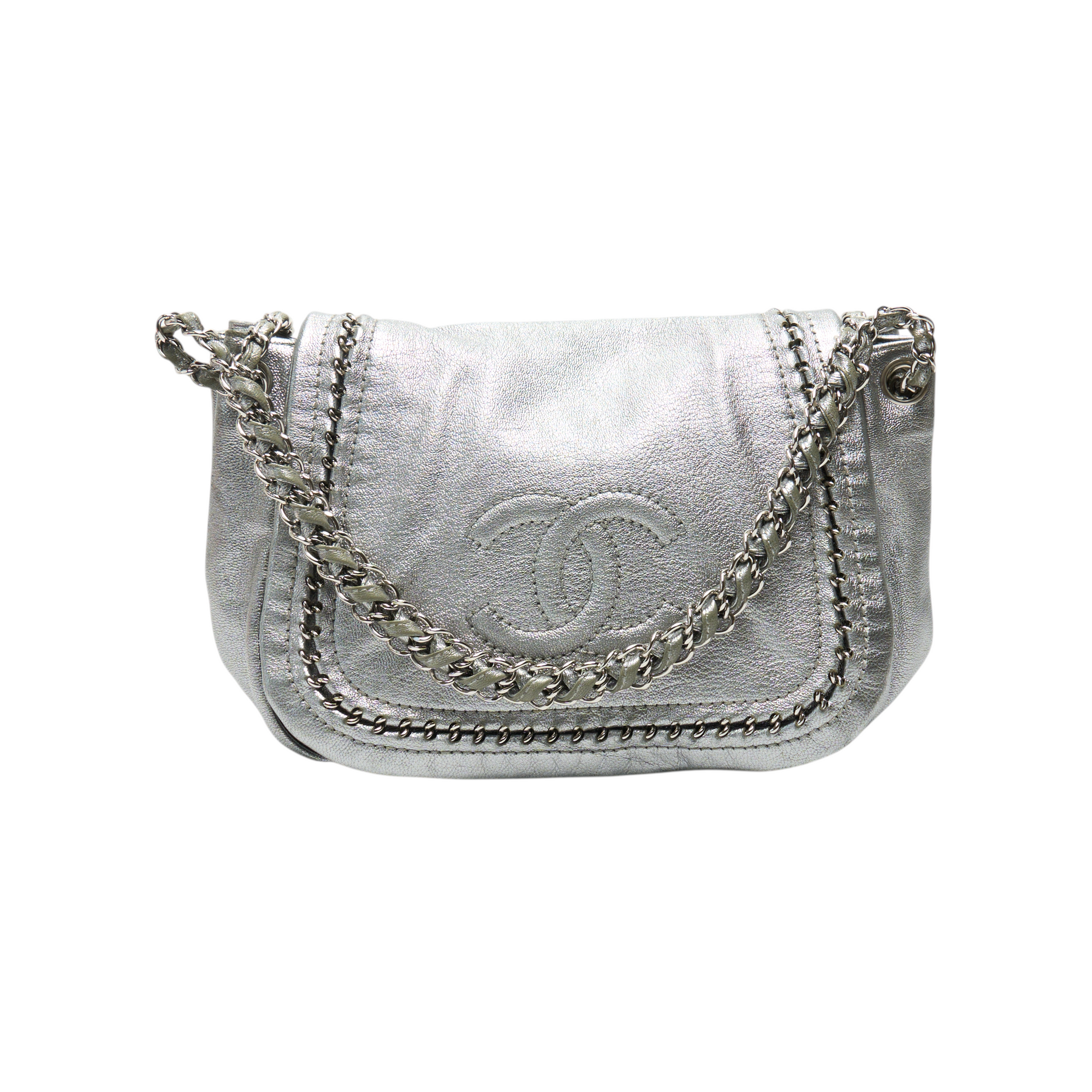 chanel 2000s silver bag
